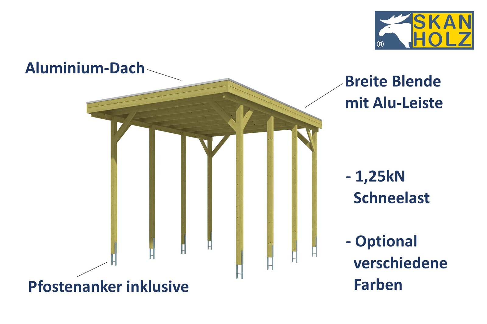 Caravan-carport Friesland 397x555cm, bois résineux imprégné vert