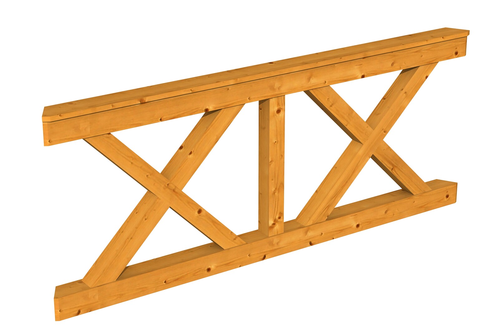 Brüstung Andreaskreuz 210 x 84 cm, Fichte, eiche hell
