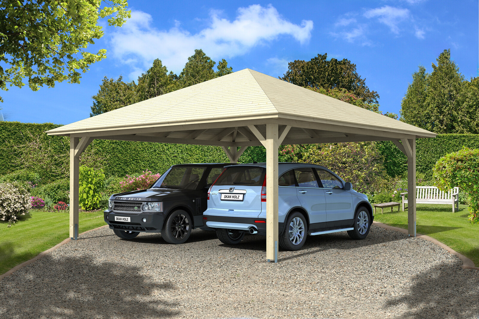 Carport Taunus 634 x 634 cm, onbehandeld