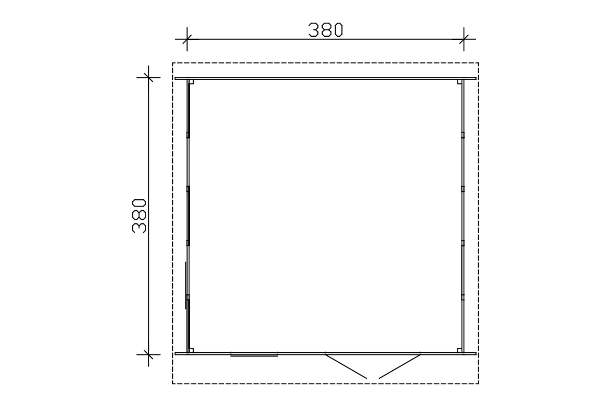 Chalet de jardin BREDA 380x380cm, 28mm, non traité