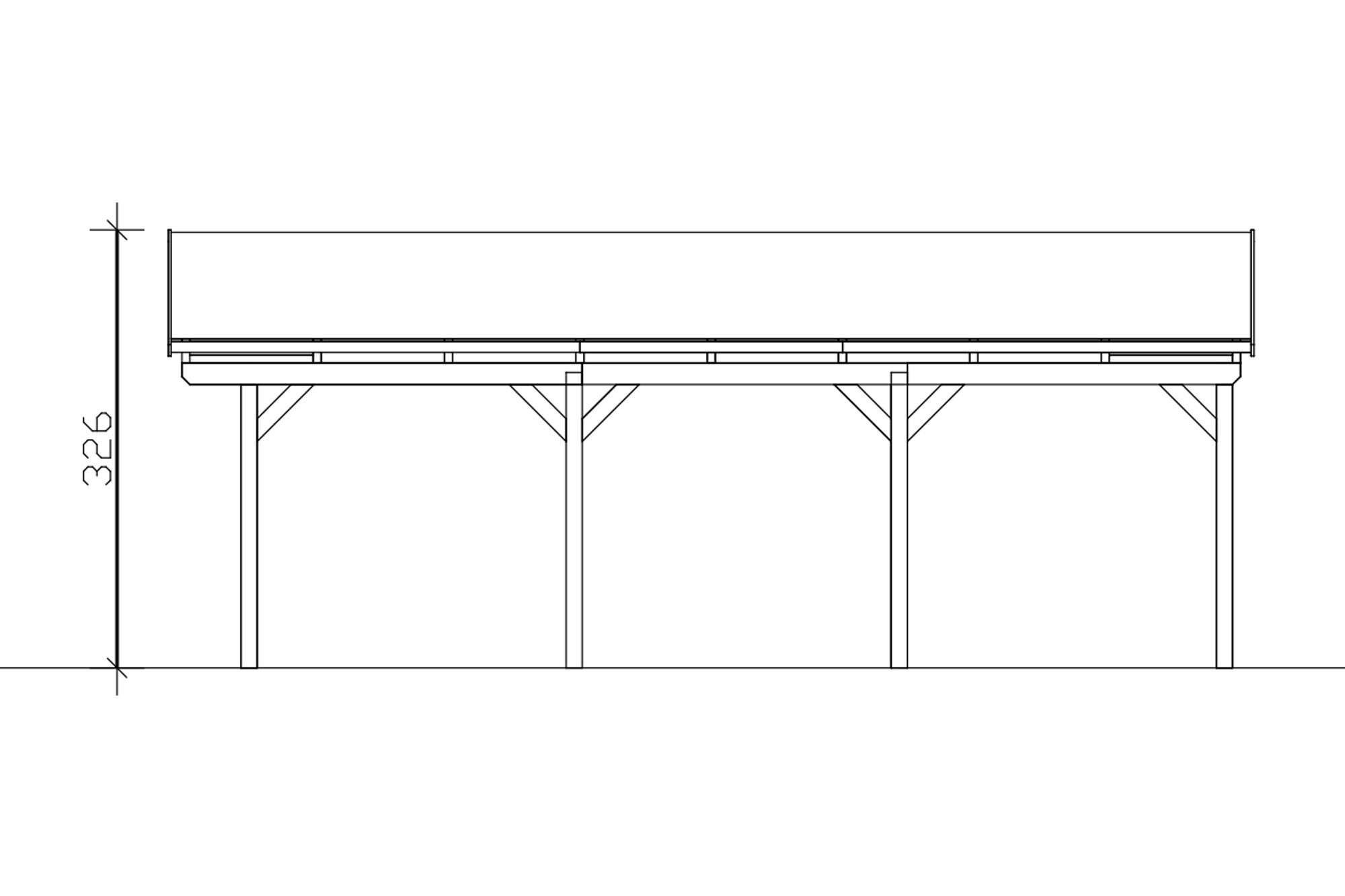 Carport Fichtelberg 618 x 566 cm, roof battens, untreated