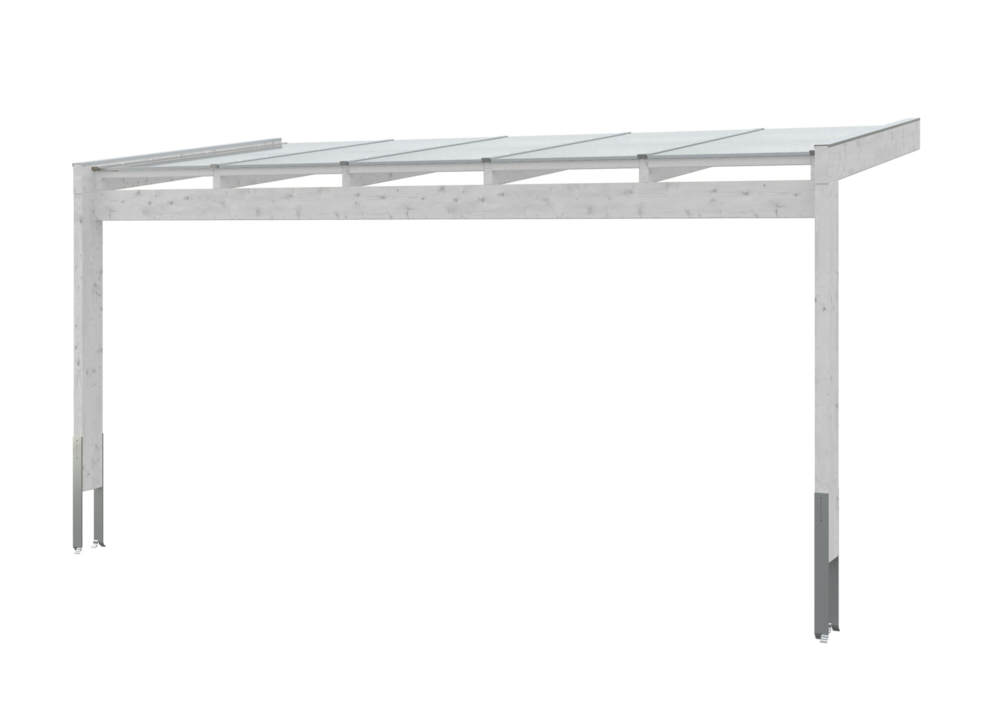 Terrace roof Novara 557 x 259 cm, glulam, colour pre-treated white