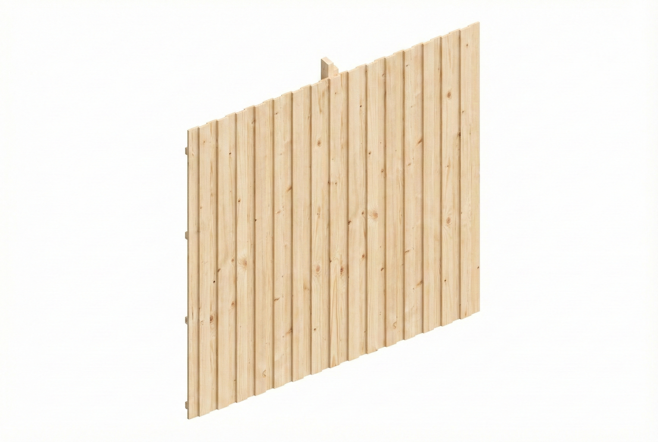 paroi arrière panneaux à lattes verticales 362 x 330 cm, épicéa, naturel