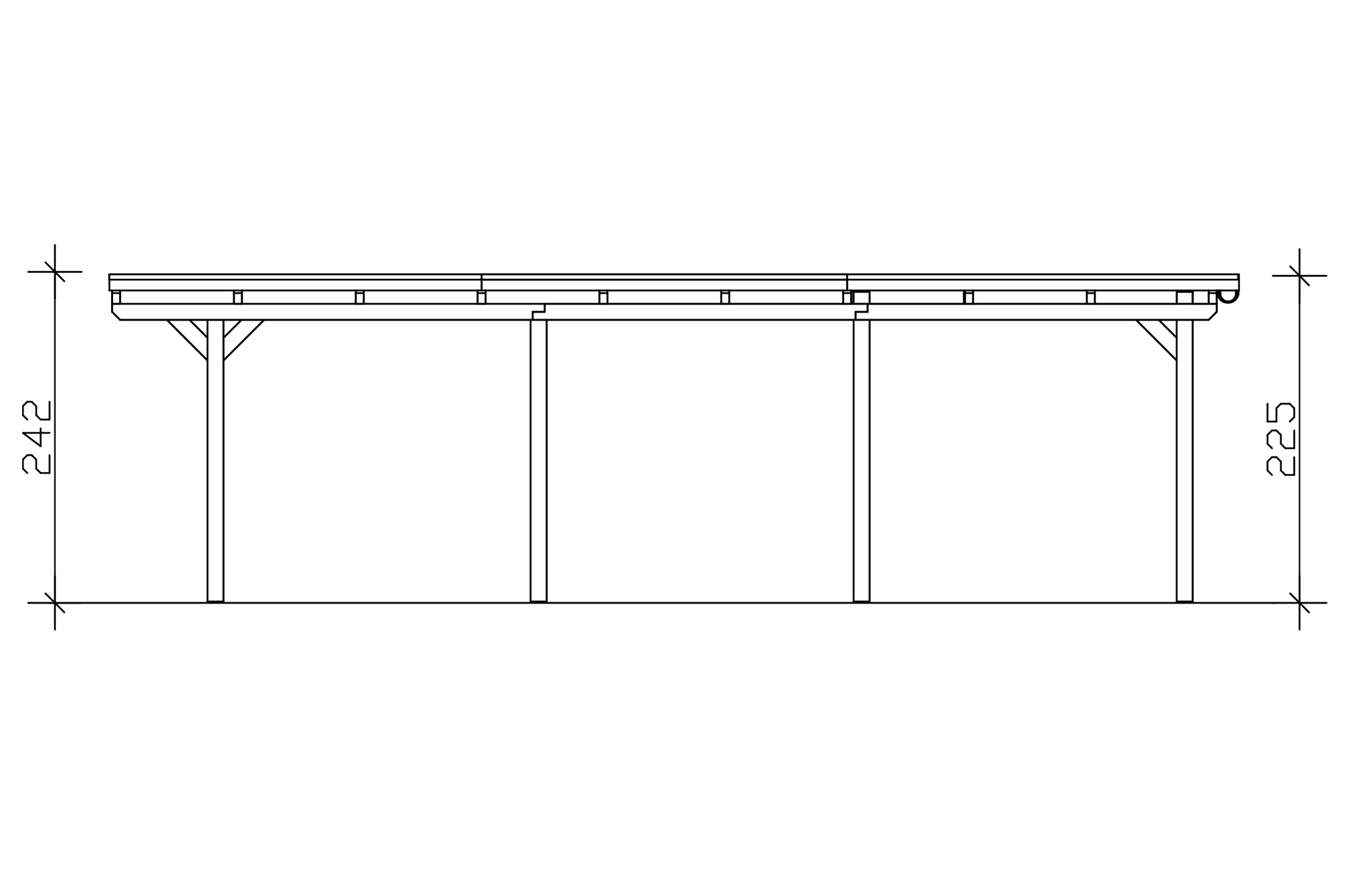 Carport Emsland 402 x 846 cm mit EPDM-Dach, anthrazit