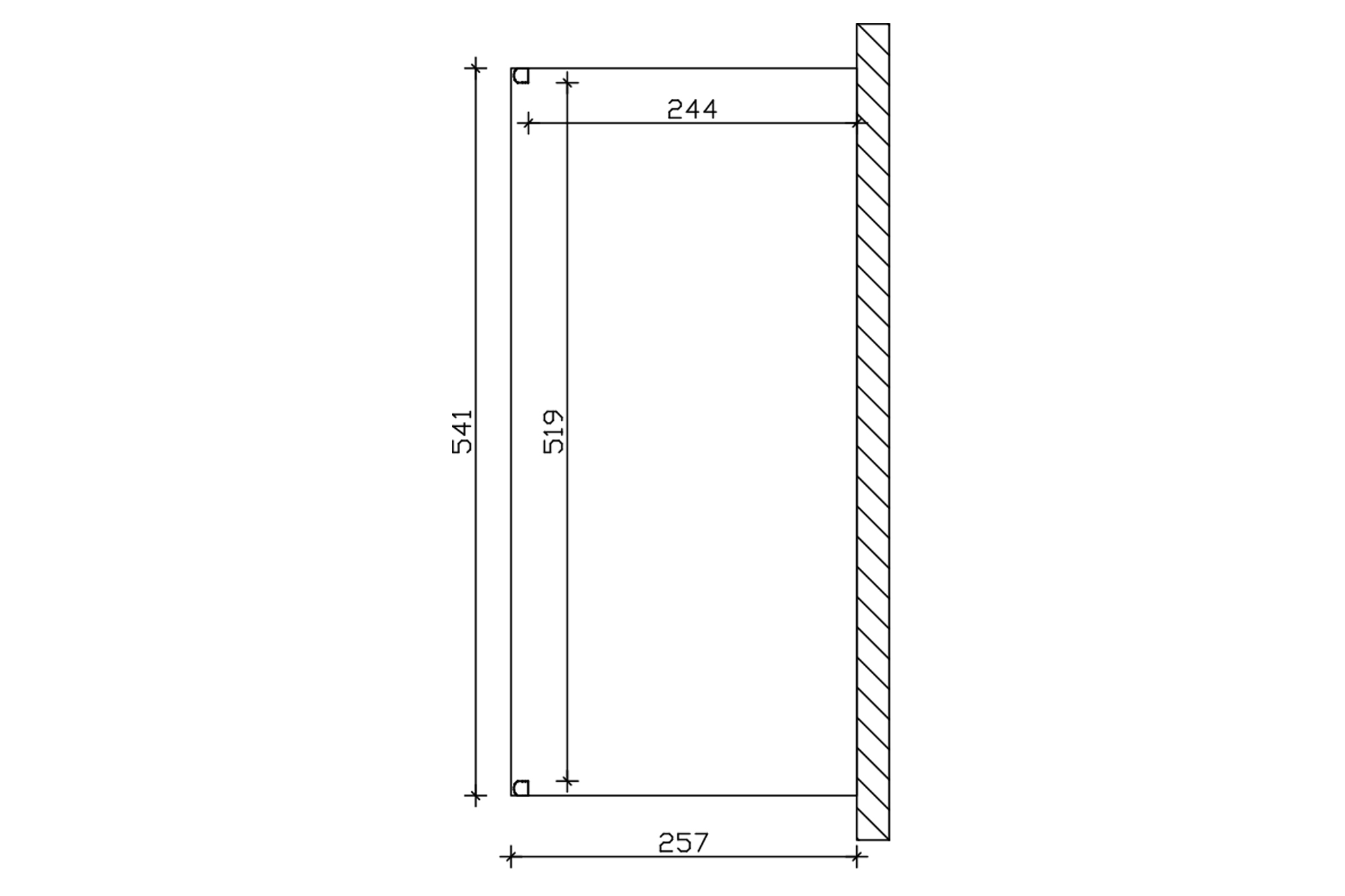 Terrace roof Genua 541 x 257 cm, Aluminium, white