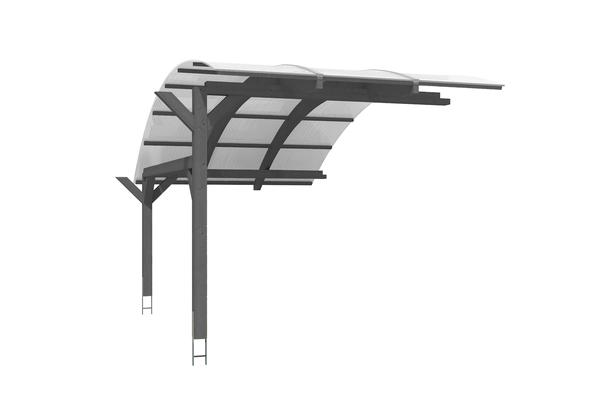 Produktbild: Carport Schwaben (Stellplatzerweiterung) 299 x 630 cm, farblich behandelt in schiefergrau
