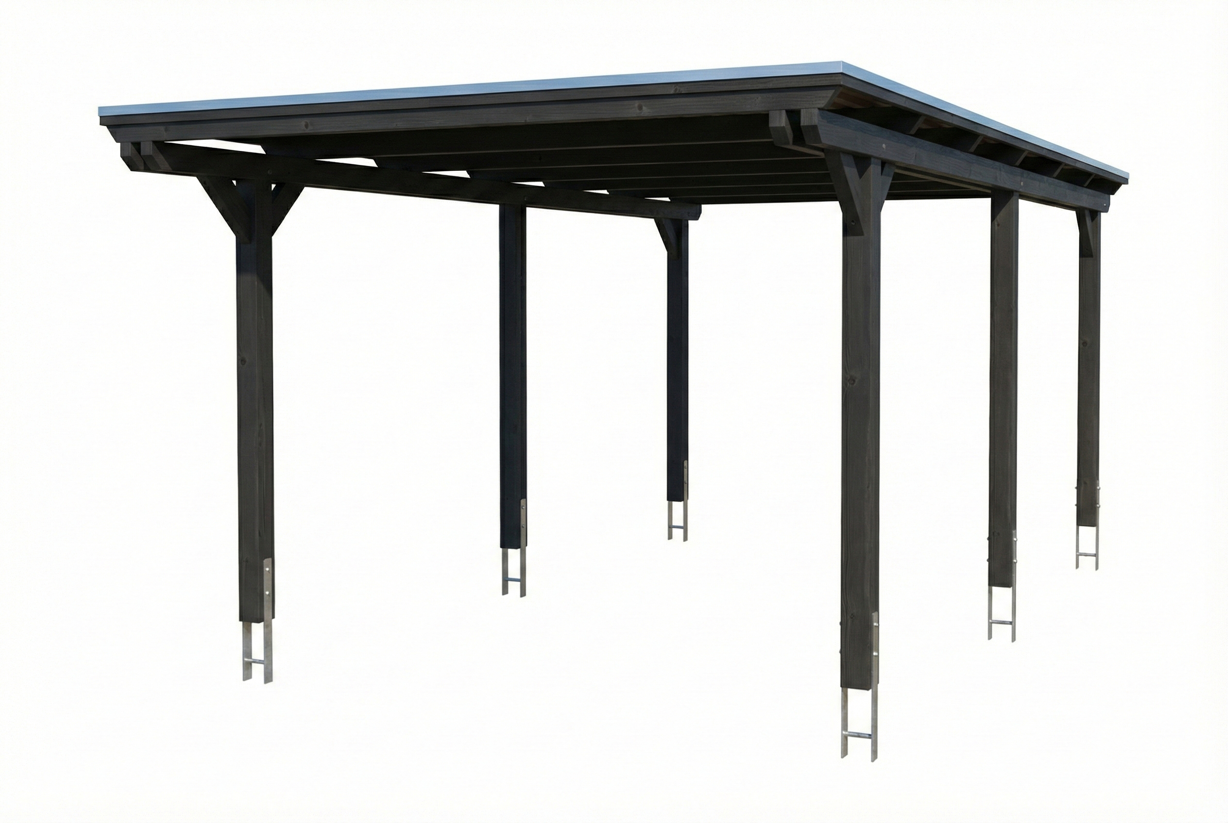 Carport Emsland 340 x 604 cm avec toit EPDM, anthracite