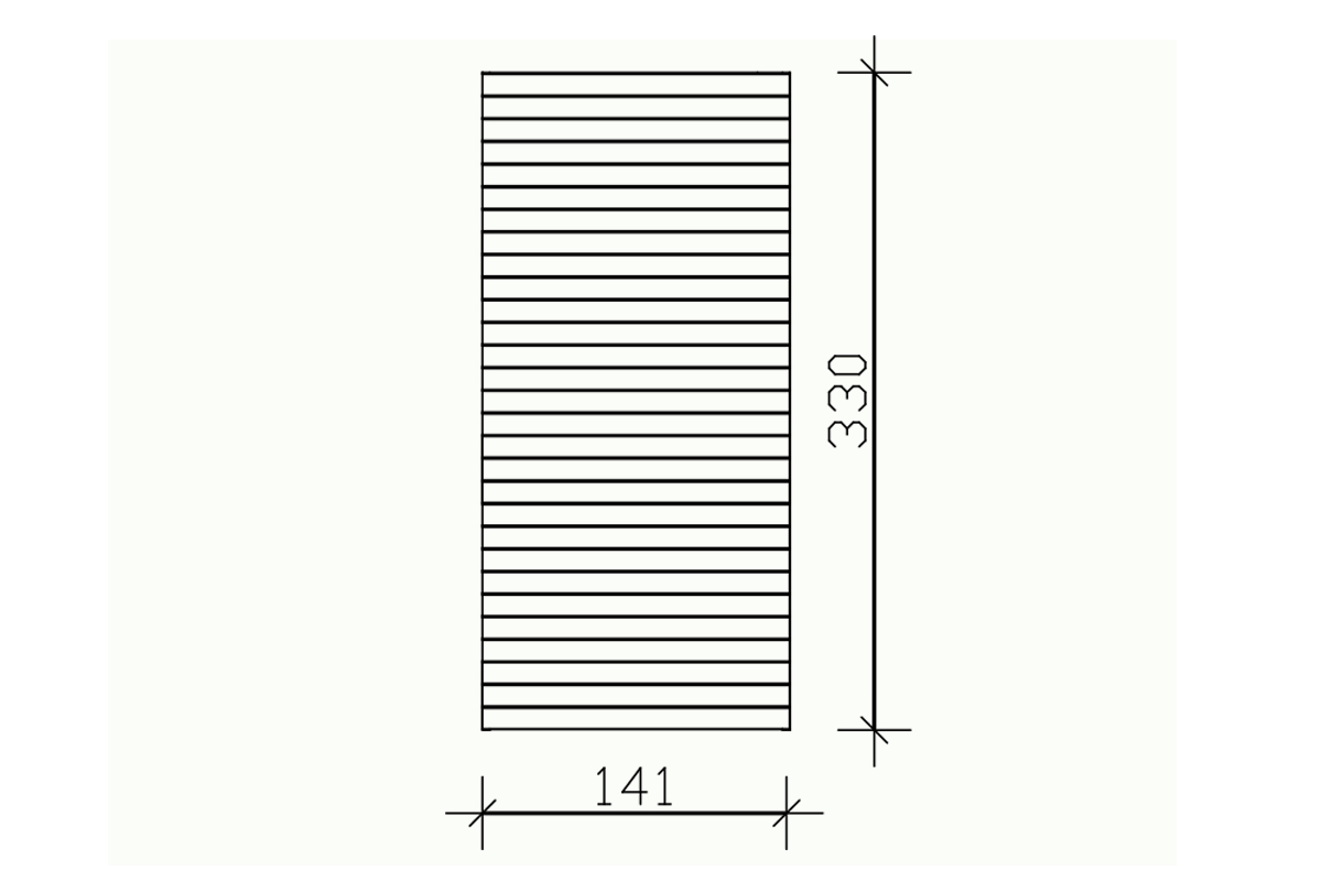 Side wall profiled formwork 141 x 330 cm, green impregnated