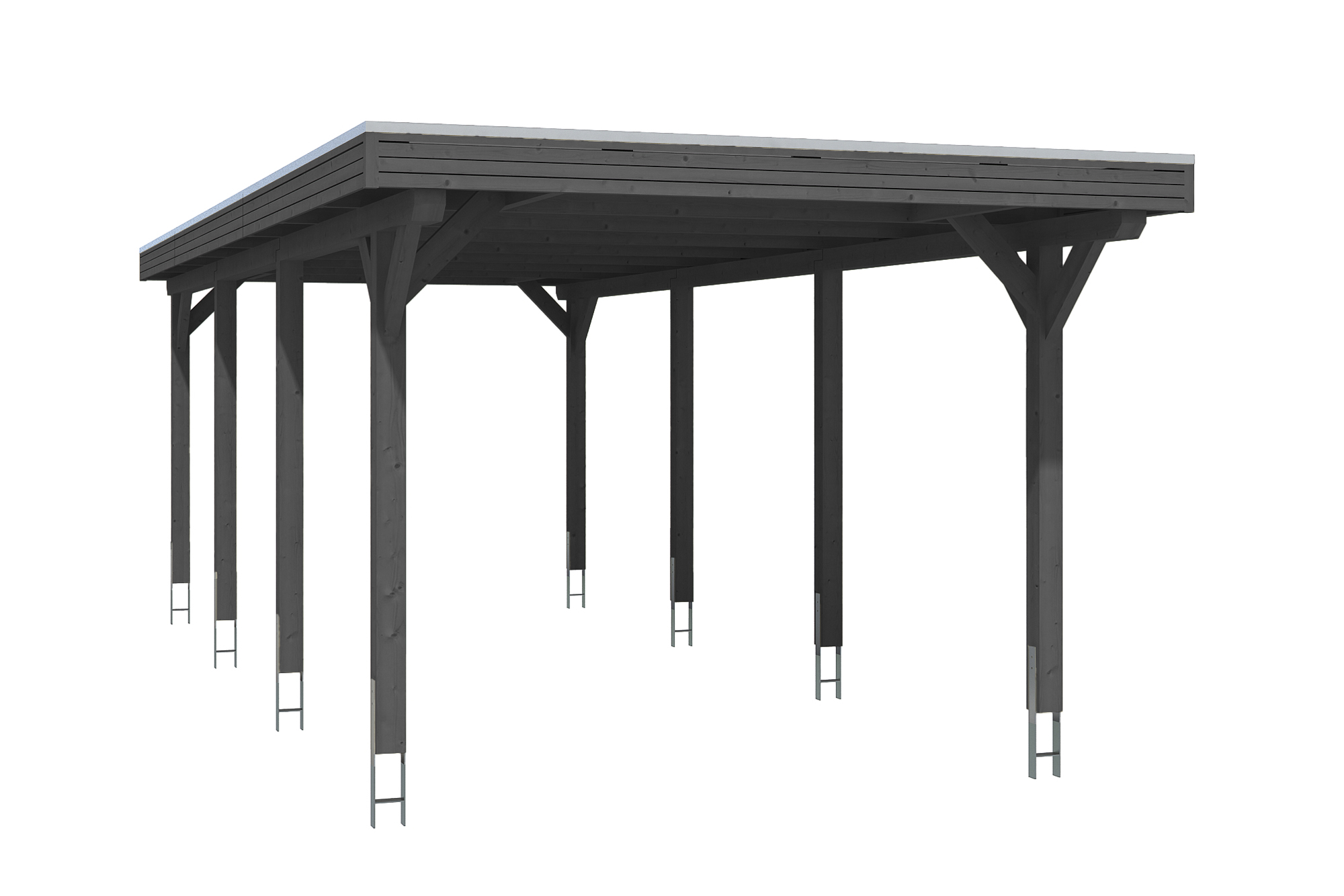 Produktbild: Carport Spessart 355 x 846 cm, farblich behandelt in anthrazit