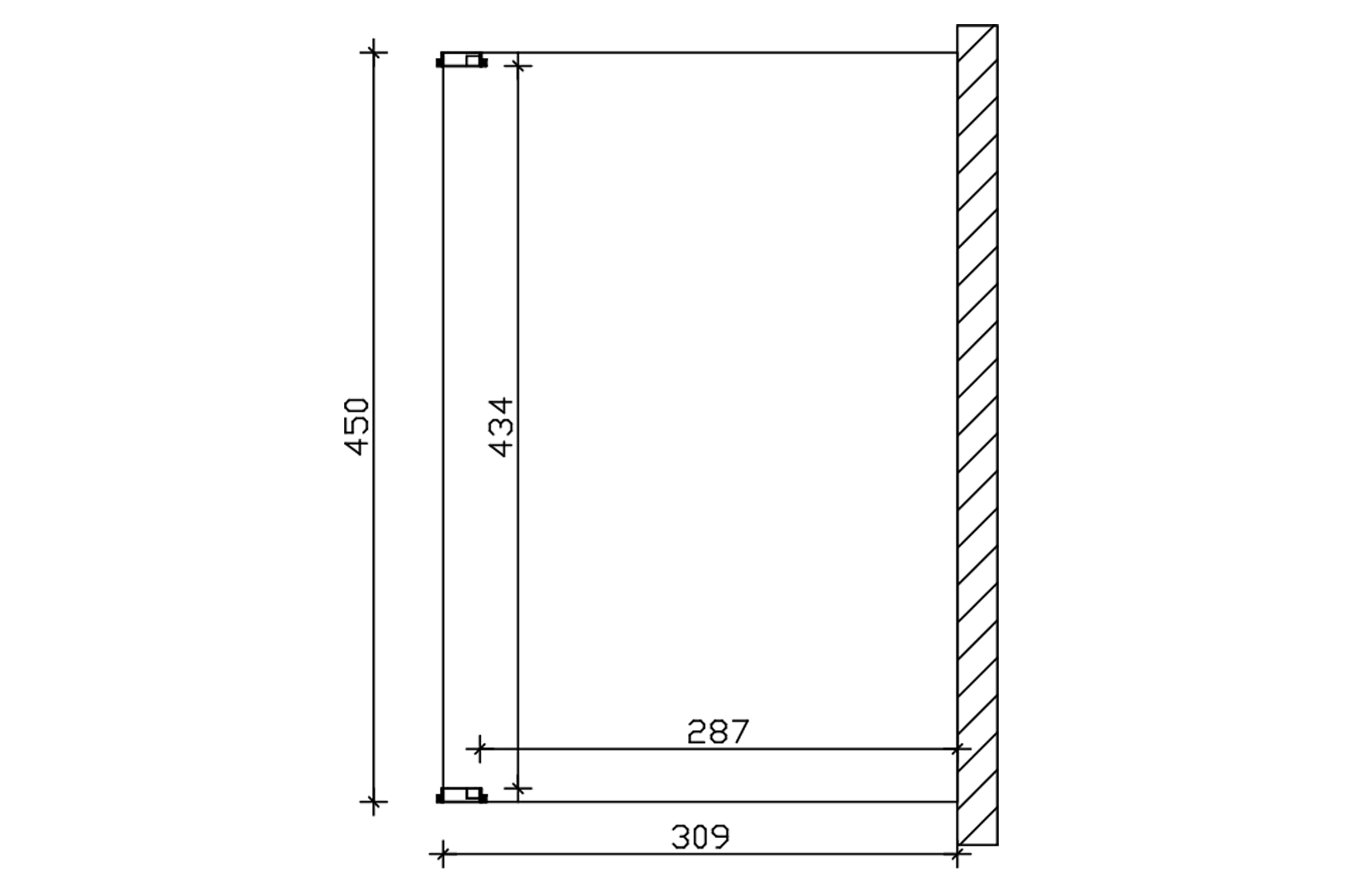 Grafik (Grundriss): Terrassenüberdachung Novara 450x309 cm