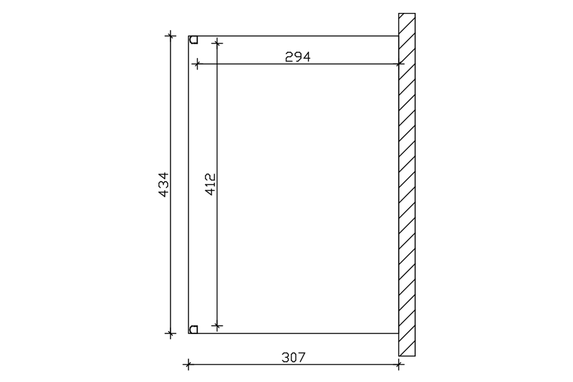 Terrace roof Genua 434 x 307 cm, Aluminium, white