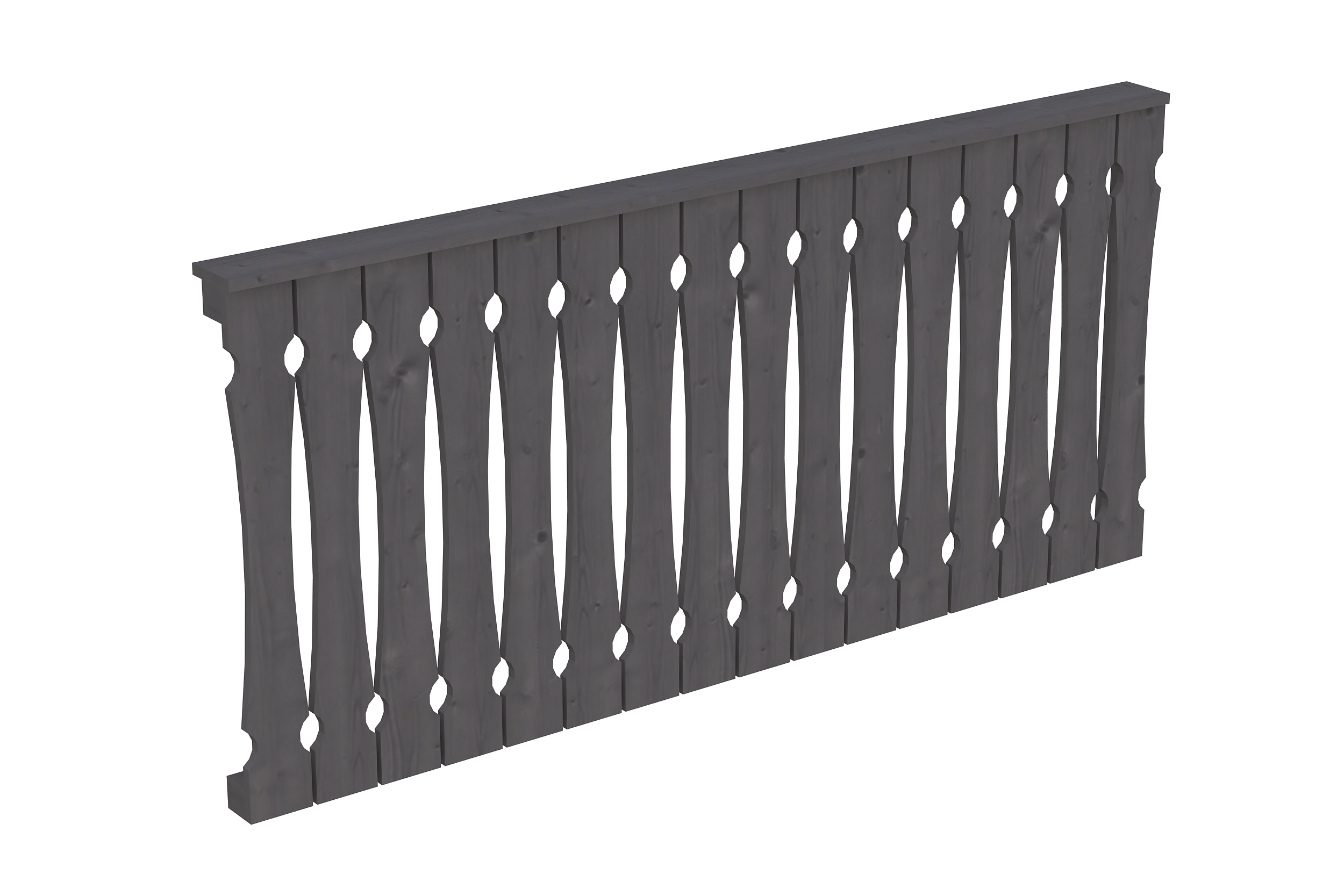 Balustrade balcony siding 205 x 96 cm, spruce, colour pre-treated in slate-grey