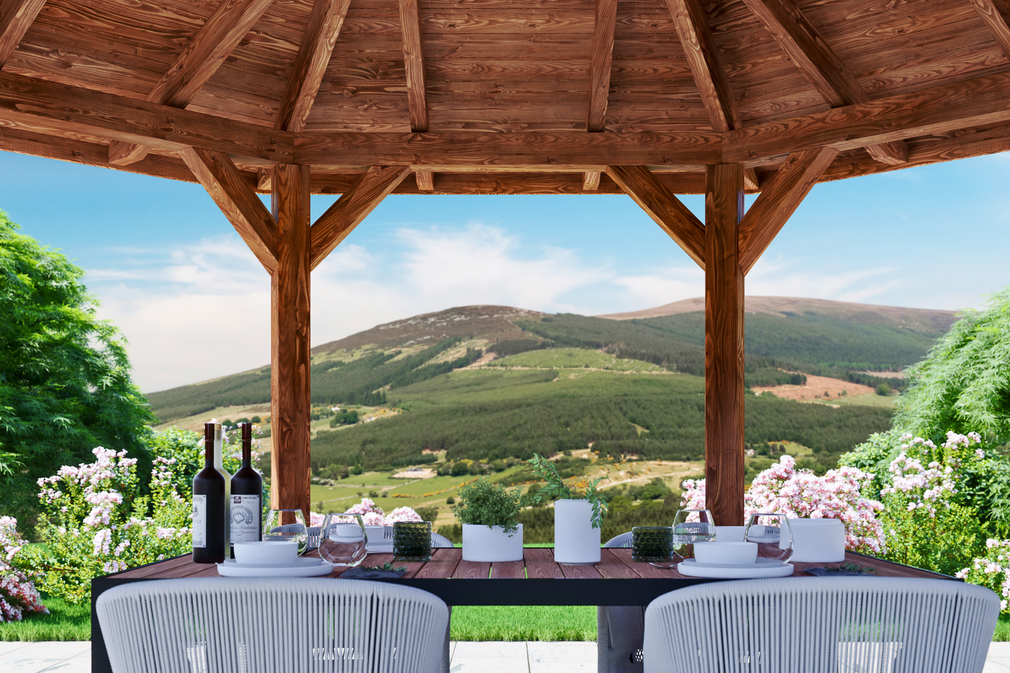 Pavillon Colmar 1, Douglasie, nussbaum