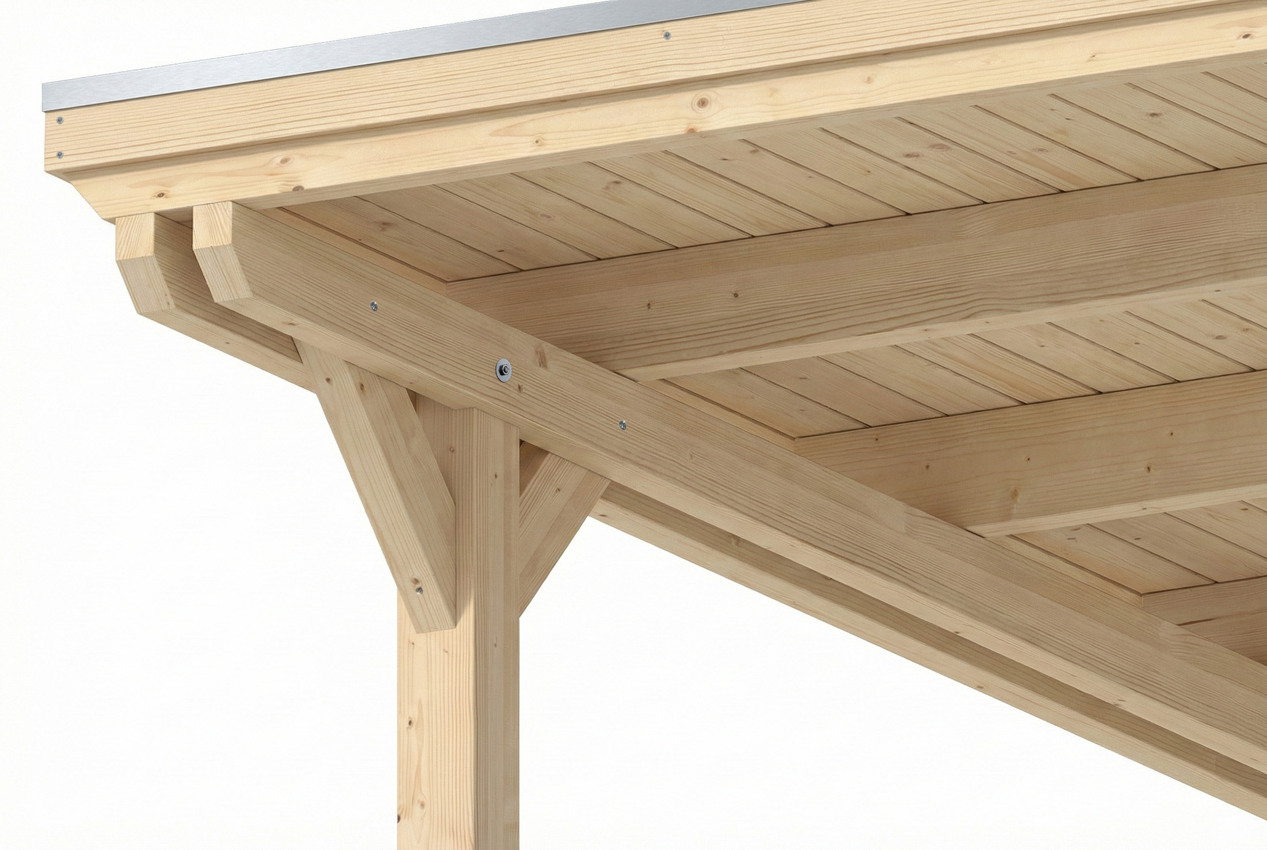 Carport Emsland 340 x 846 cm mit EPDM-Dach, natur