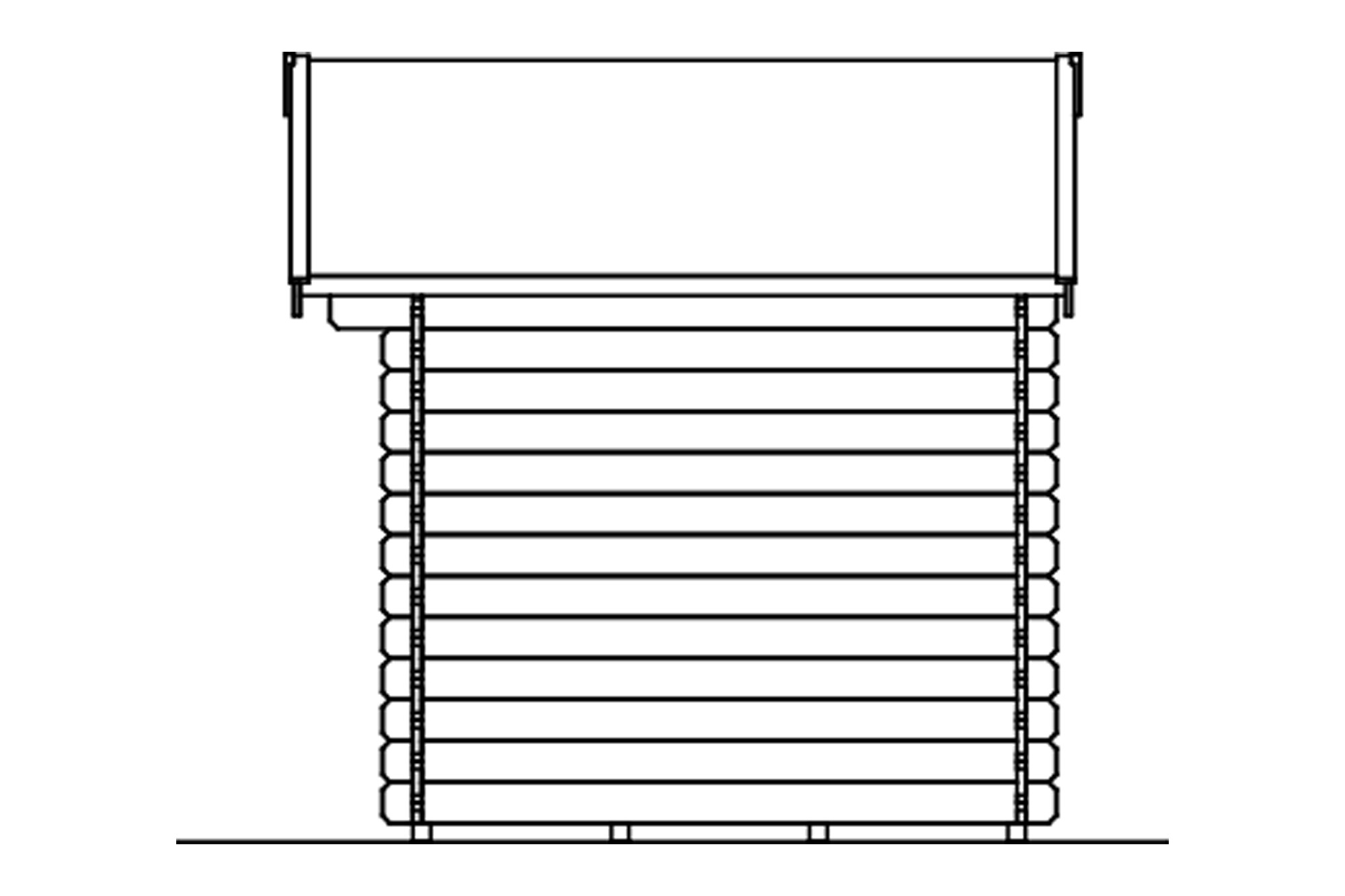 Tuinhuis Palma 1, 28mm 250 x 200 cm, onbehandeld