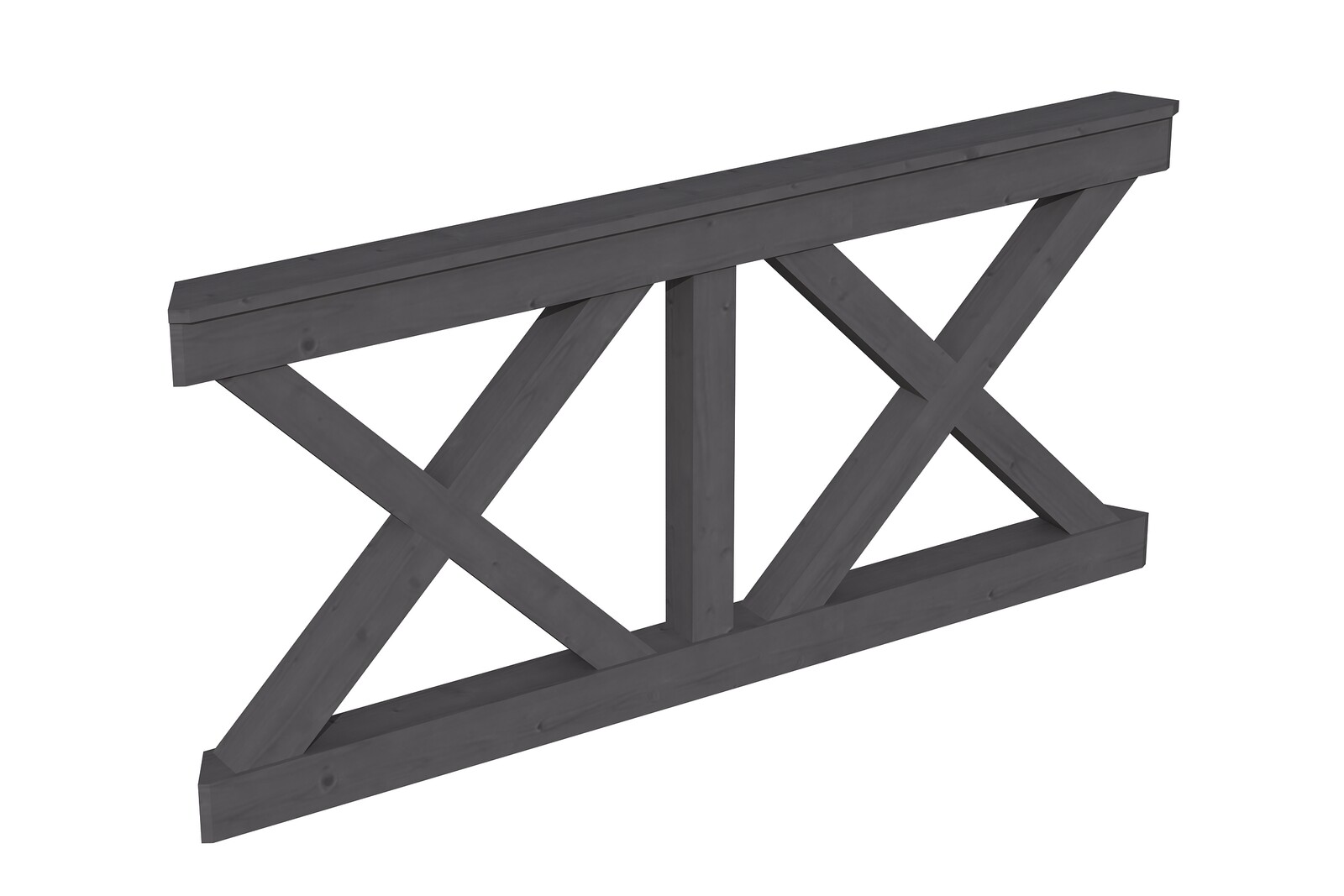 Brüstung Andreaskreuz 180 x 84 cm, Fichte, schiefergrau