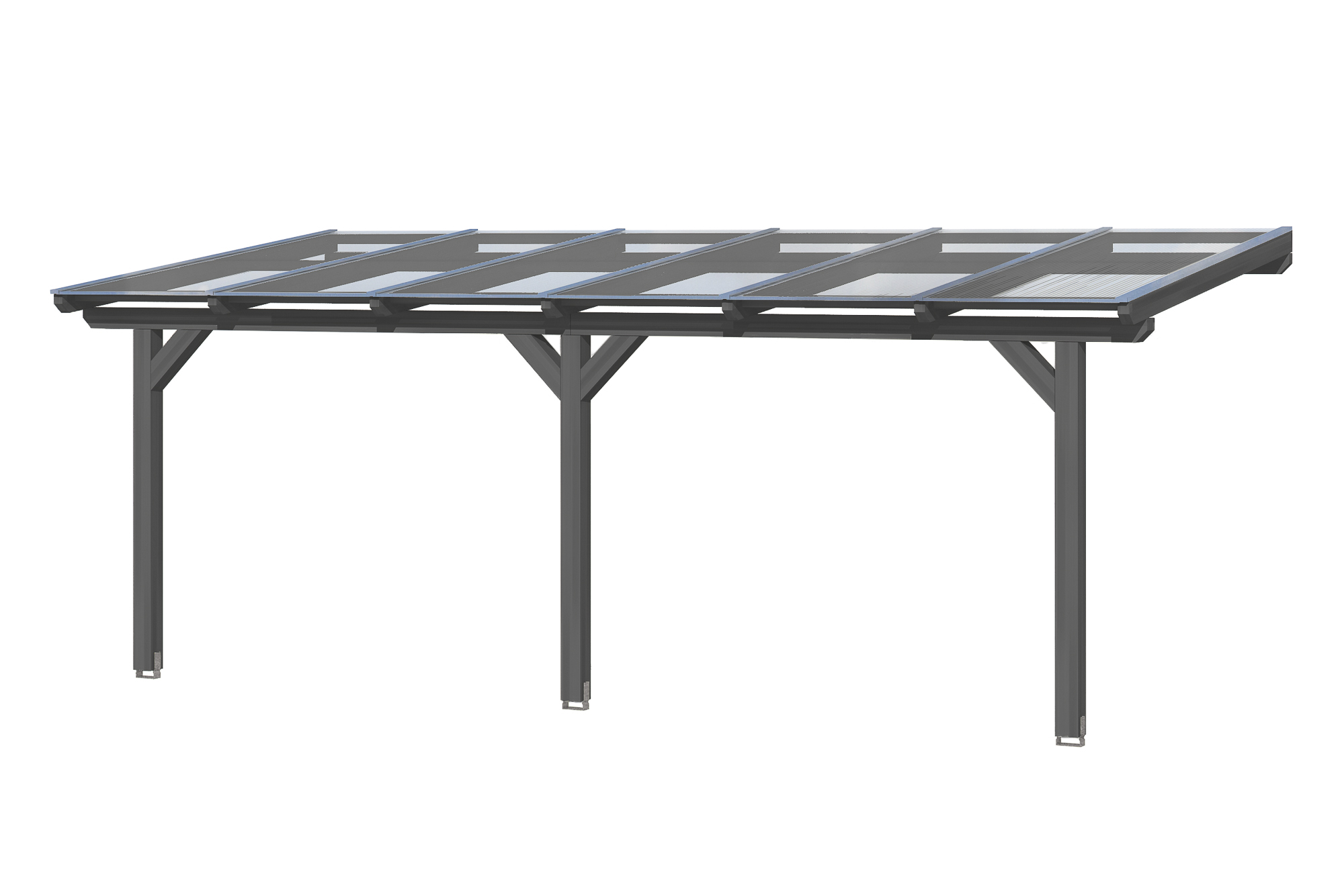 Produktbild: Terrassenüberdachung Andria/Bormio, Breite 648 cm, farblich behandelt in schiefergrau