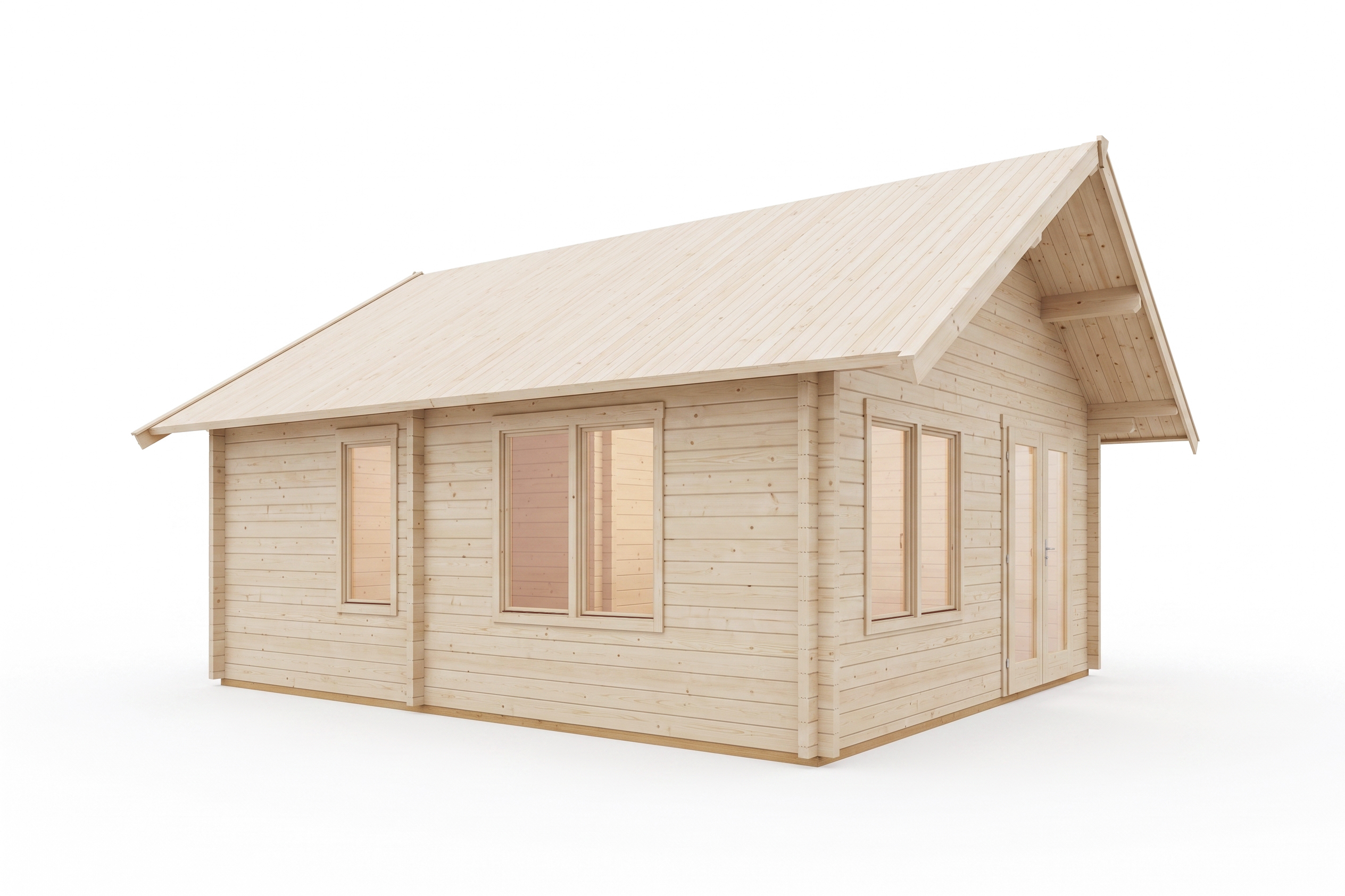 Cabane en rondins Québec 500 x 595 cm, couleur naturelle