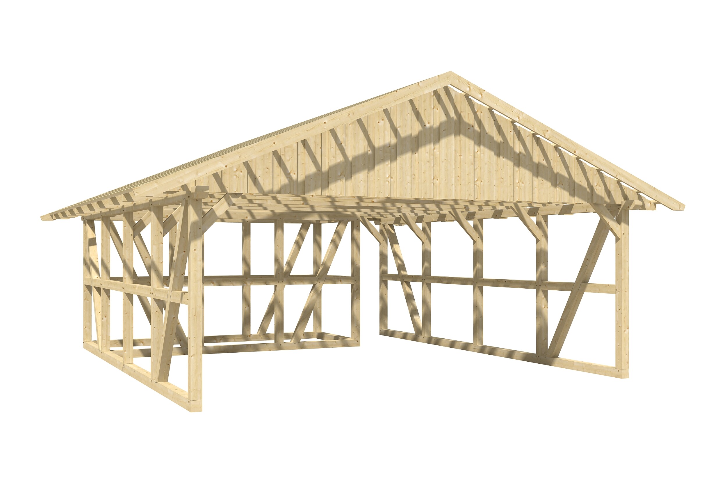 Carport Schwarzwald 684 x 772 cm with storage room 2, untreated