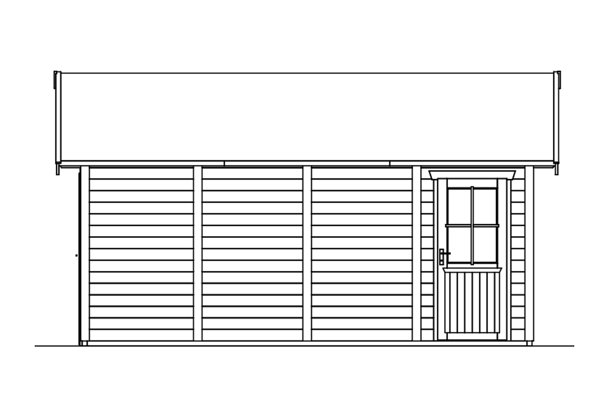 Holzgarage Varberg 3, 570 x 525 cm, natur