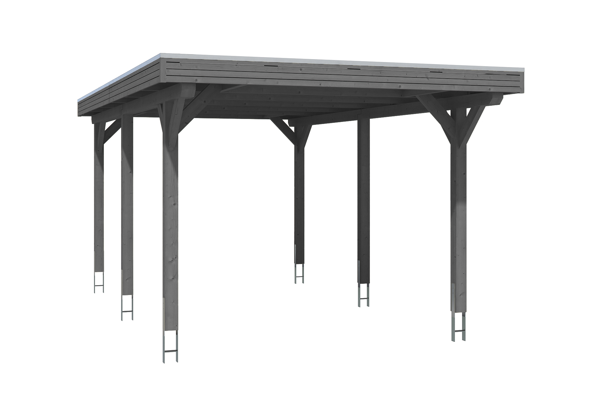 Produktbild: Carport Spessart 355 x 604 cm, farblich behandelt in schiefergrau