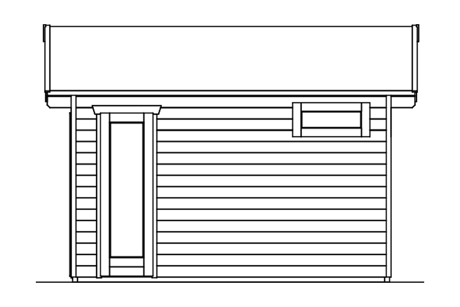 Log cabin Utrecht, 460 x 380 cm, slate-grey