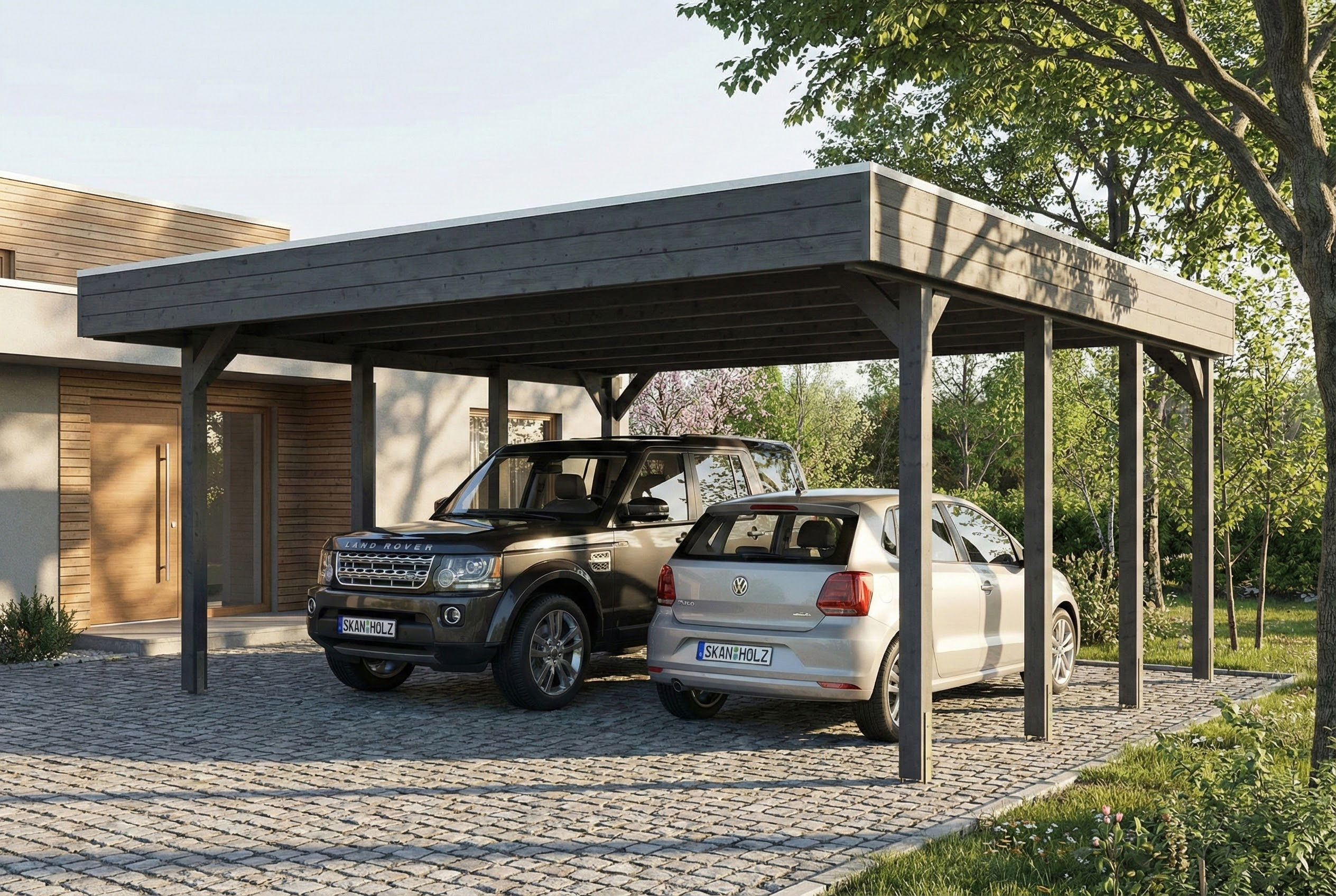 Friesland carport 546 x 555 cm, with EPDM roof, slate grey