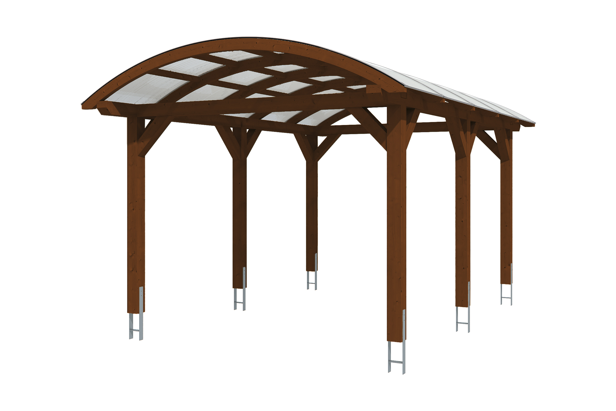 Produktbild: Carport Franken 376 x 541 cm, farblich behandelt in nussbaum