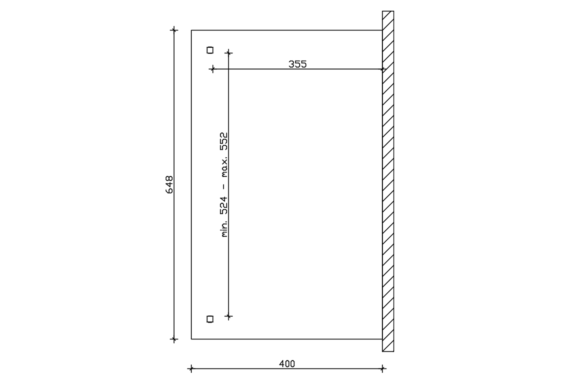 Grafik (Grundriss): Terrassenüberdachung Ancona 648x400 cm