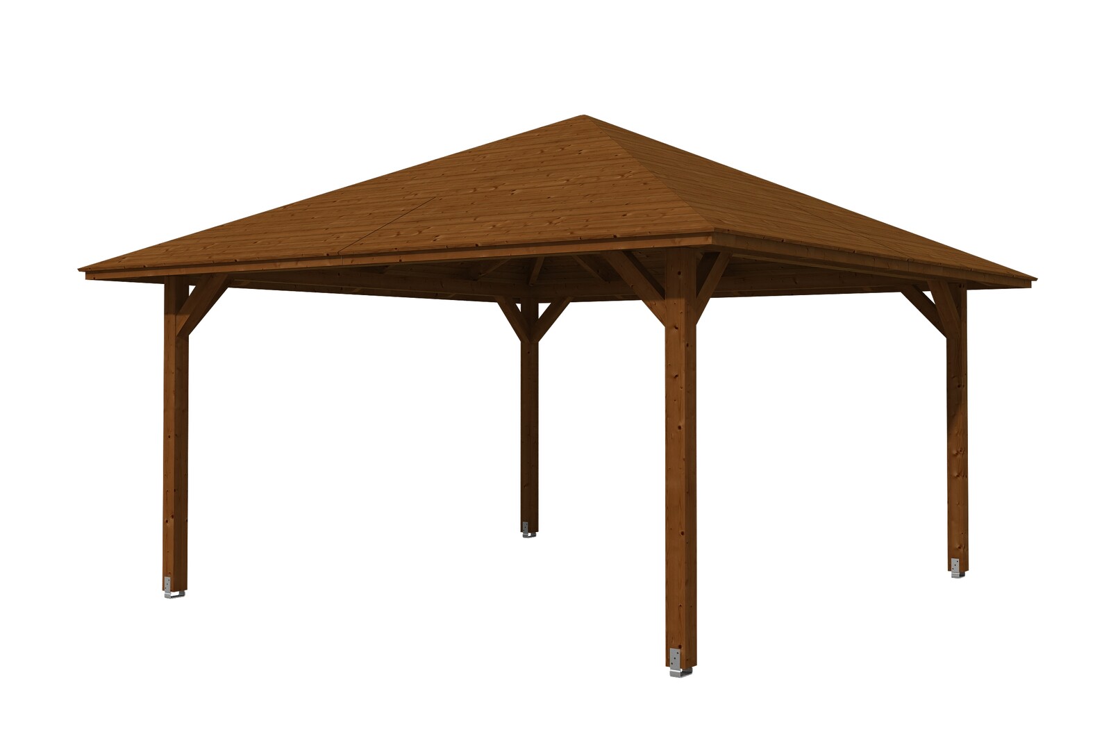 Gazebo Cannes 3, glulam, pre-treated walnut