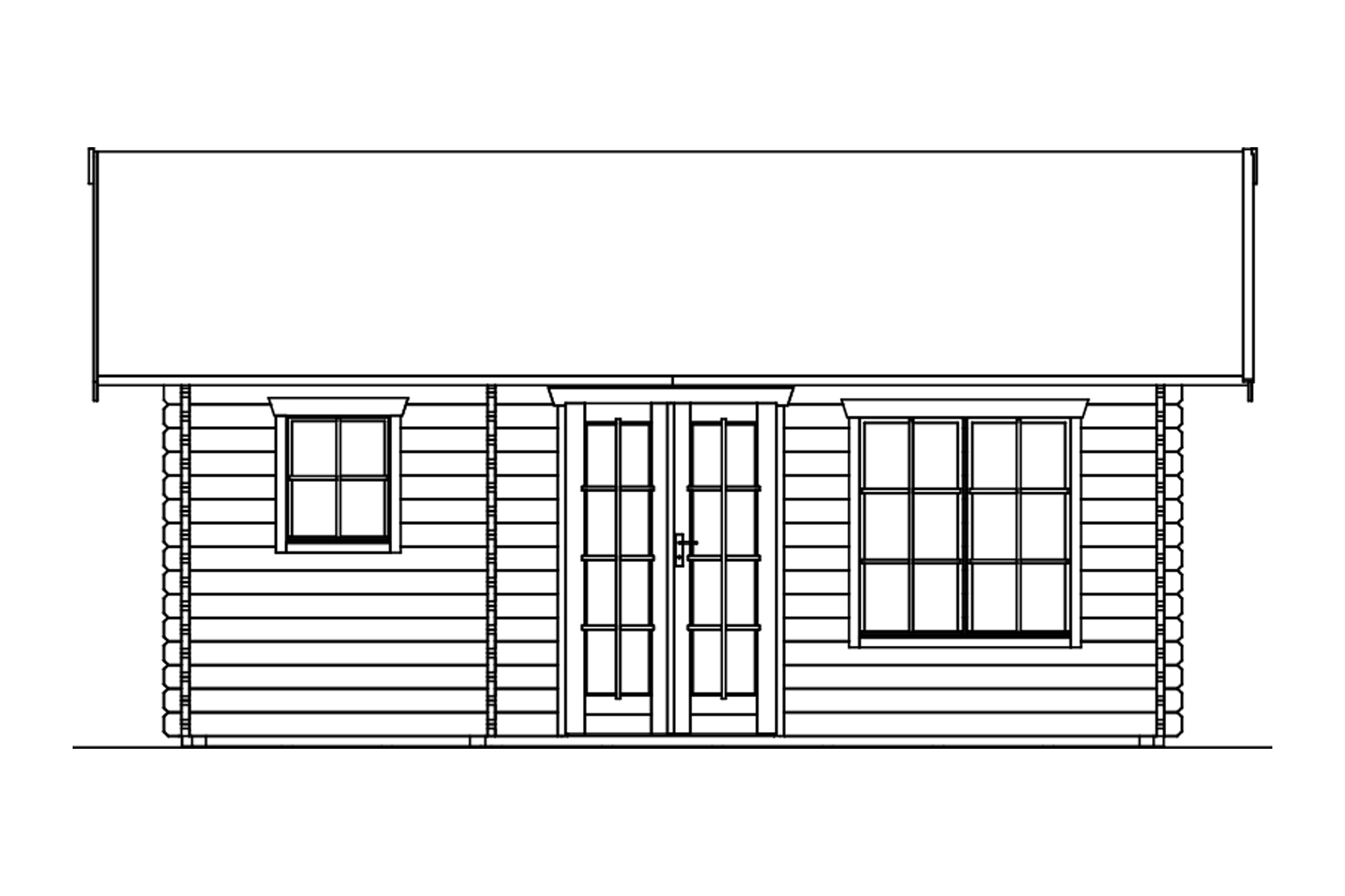 Abri de jardin ESBJERG 2, 420x560cm, 45mm, non traité