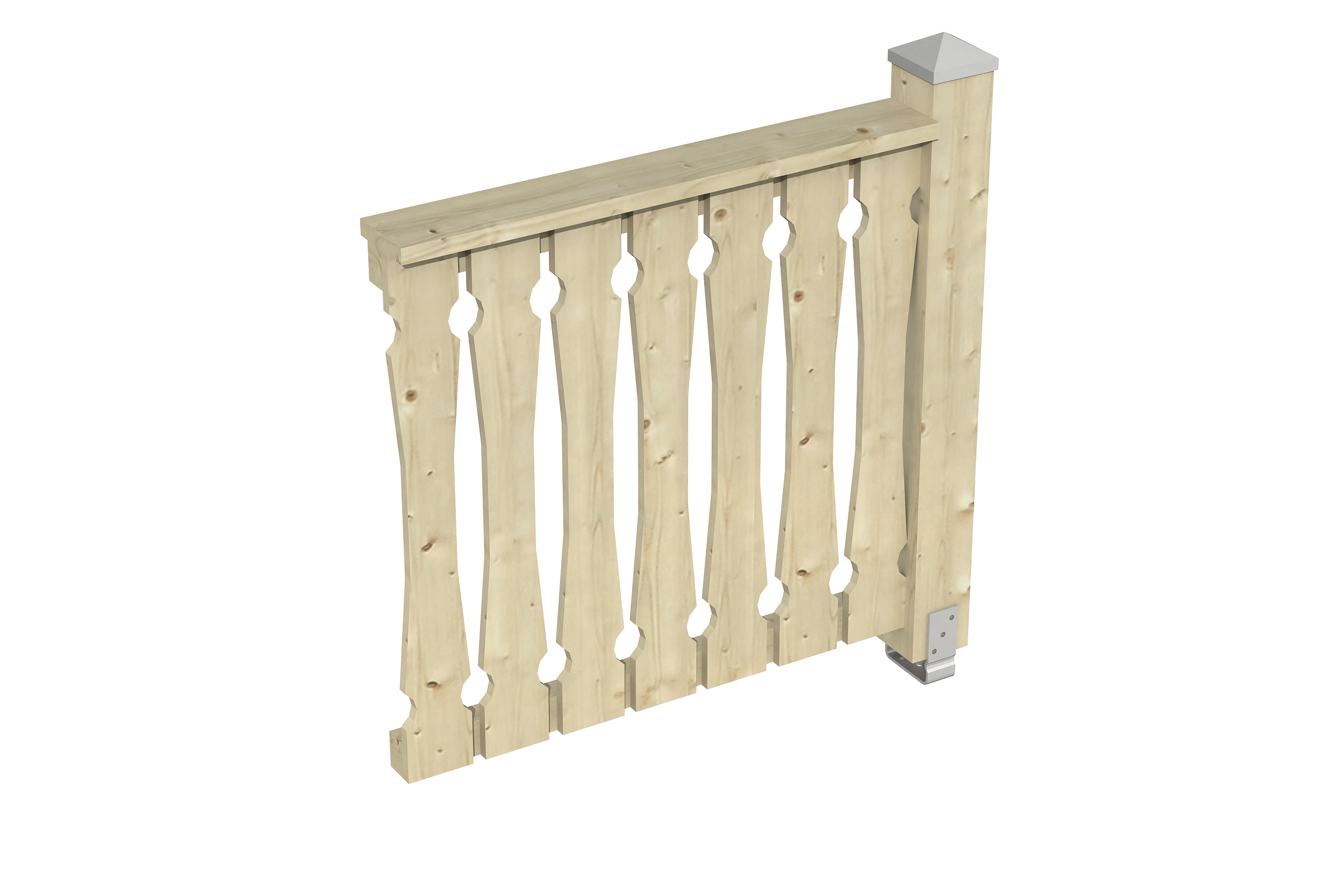 Balustrade balcony siding 108 x 96 cm, spruce, untreated