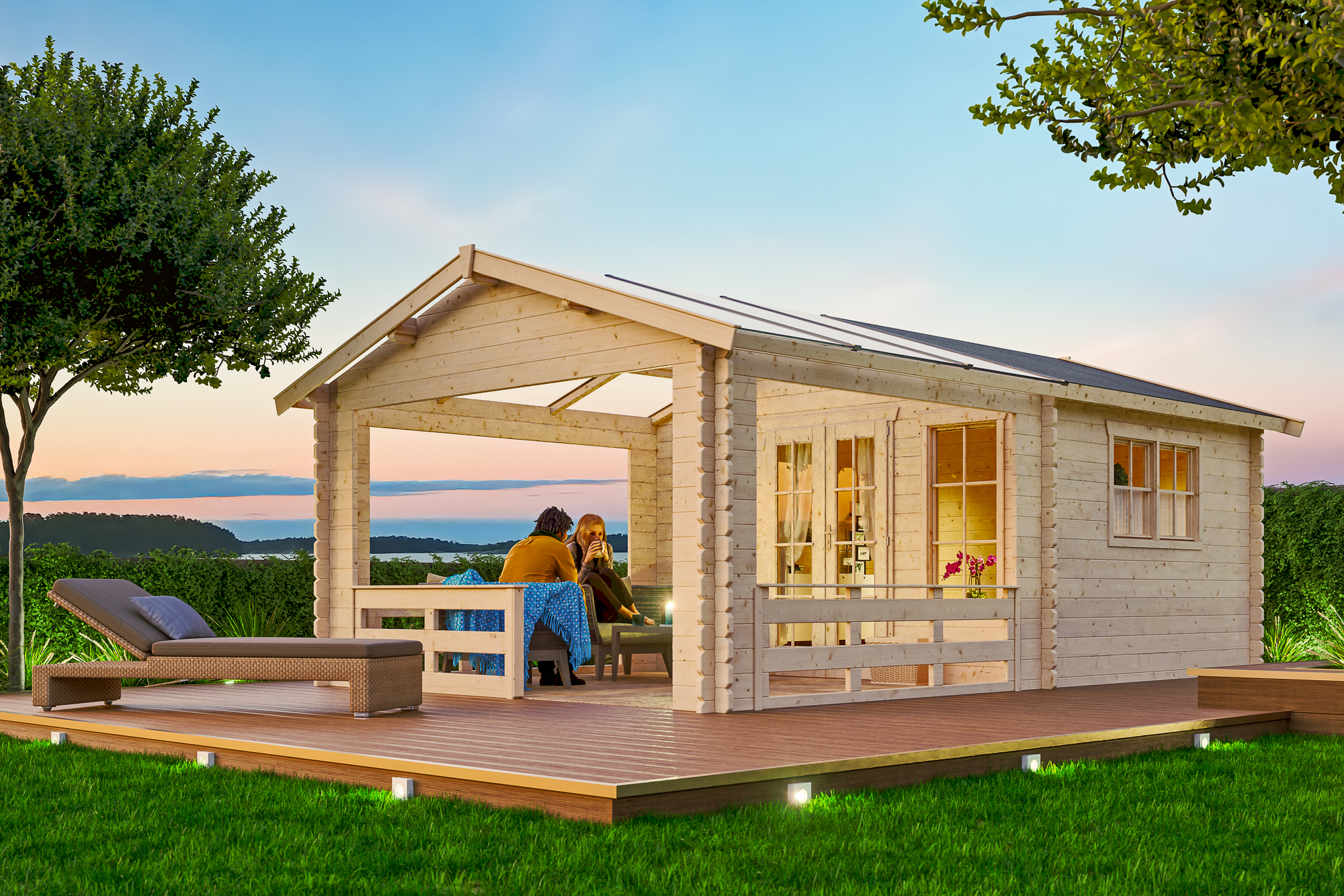 Abri de jardin HOLMESTRAND 380x610cm, 45mm, non traité