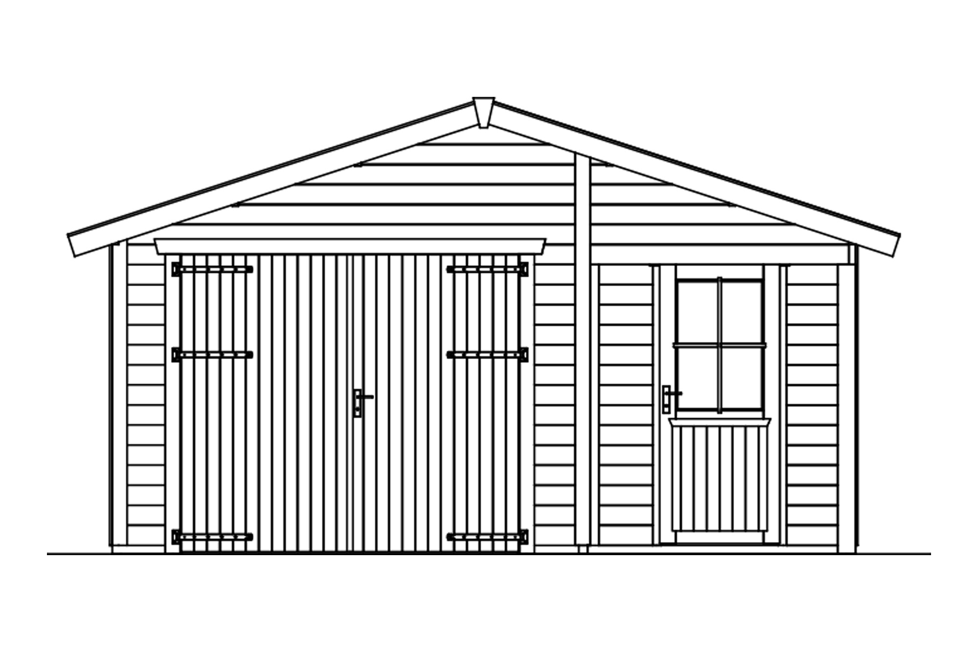 Holzgarage Varberg 2, 500 x 525 cm, schiefergrau