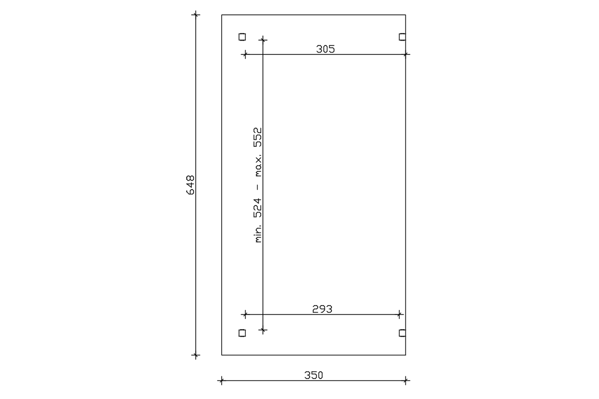 Grafik (Grundriss): Terrassenüberdachung Sanremo 648x350 cm