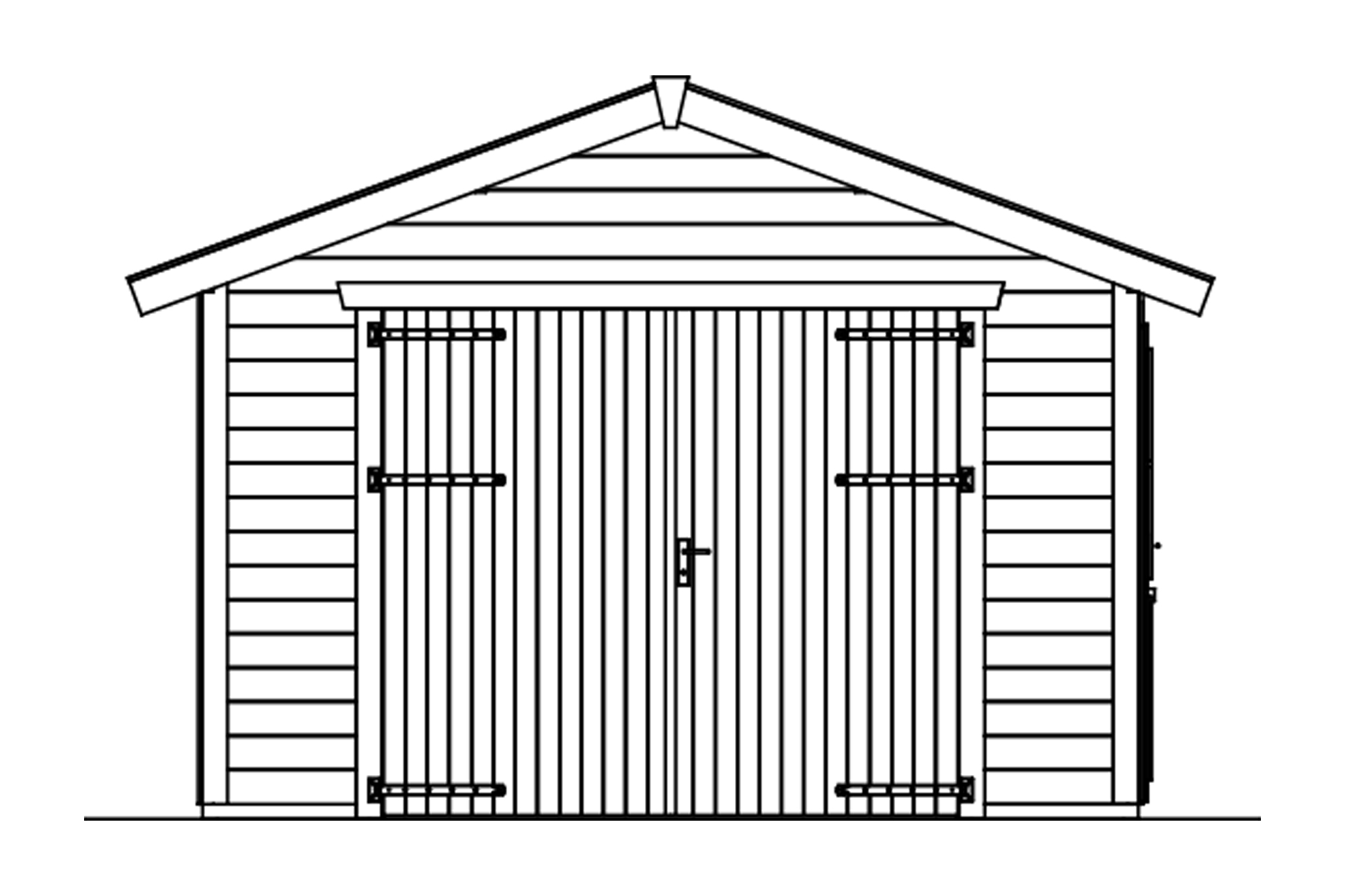 Grafik (Vorderansicht): Holzgarage Varberg 1