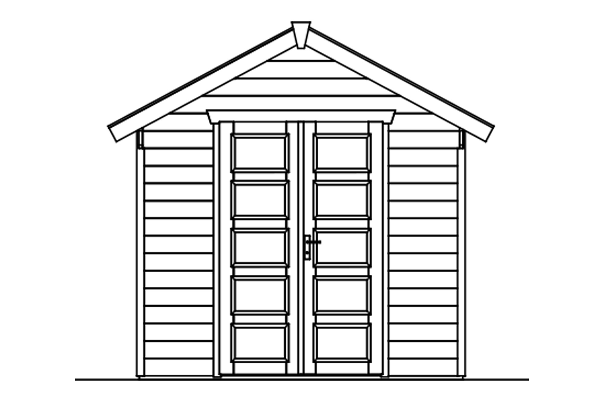 Abri de jardin HENGELO 250x300cm, 28mm, traitement coloré rouge suédois