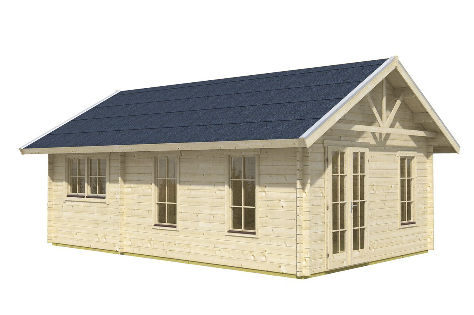 Chalet de loisirs TORONTO 4, 420x660cm, 70mm, toit isolable (pour tuiles)