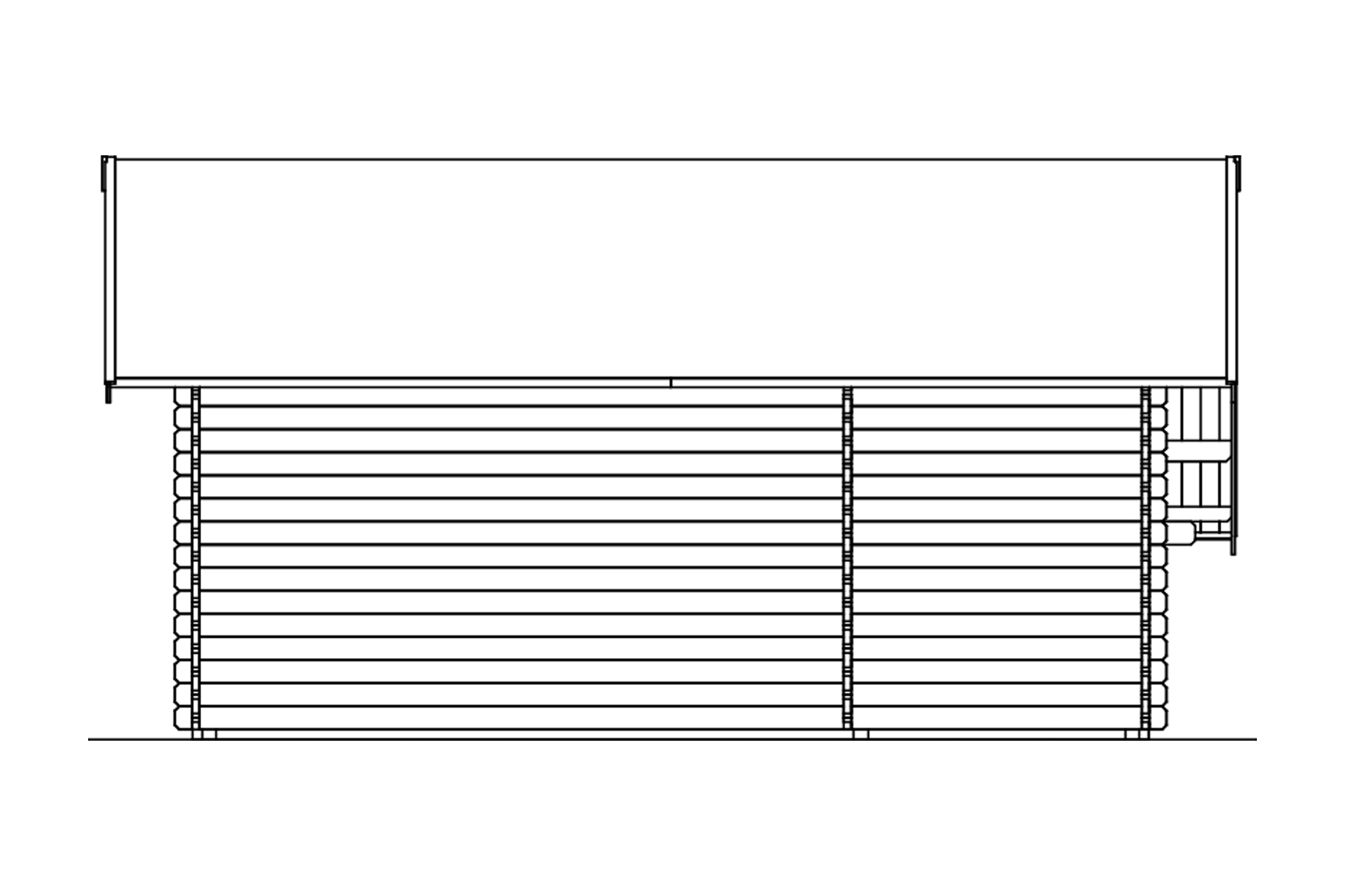 Gartenhaus Esbjerg 3, 420 x 560 cm, mit Anbauschuppen, natur