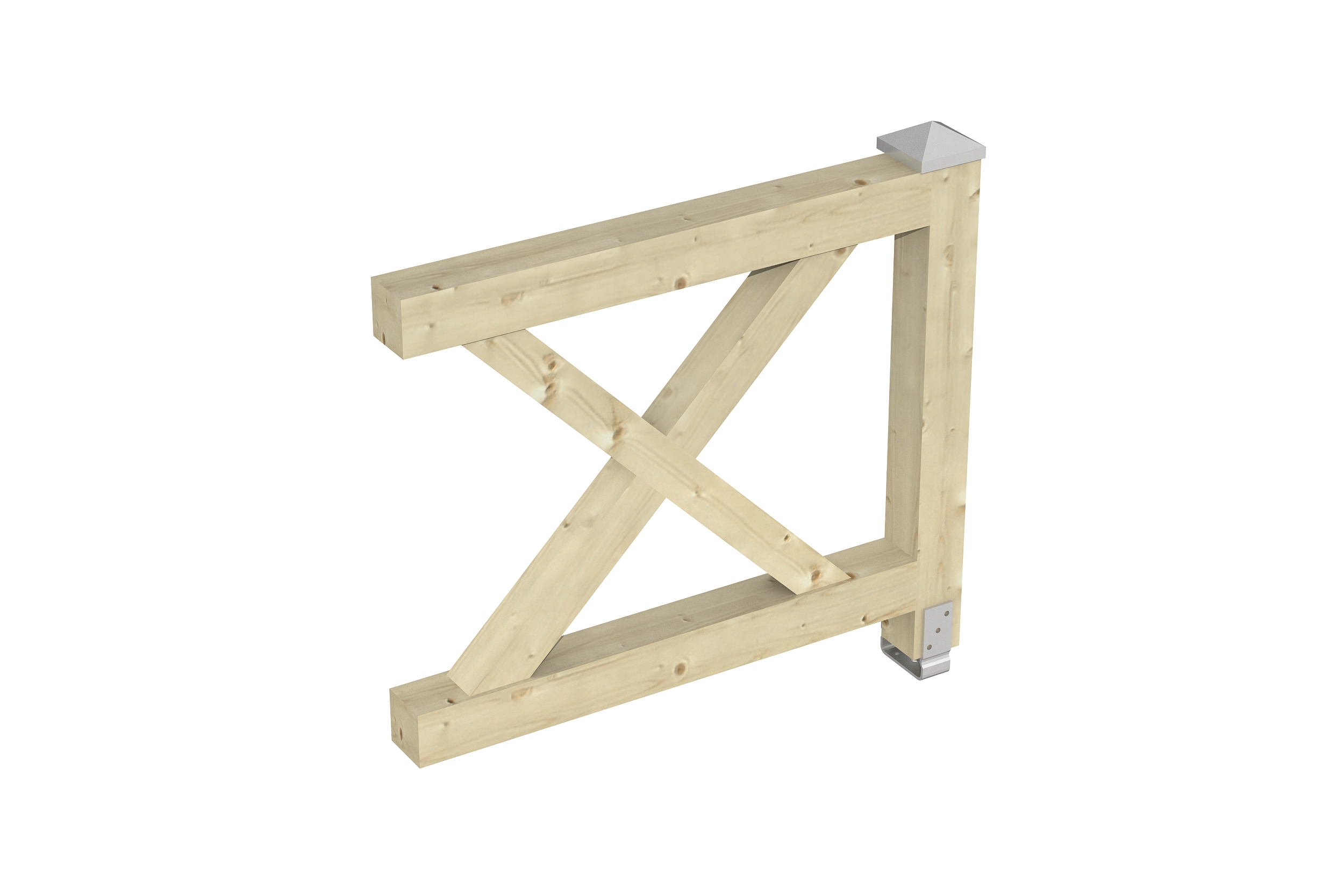 Brüstung Andreaskreuz 108 x 84 cm, Fichte, natur