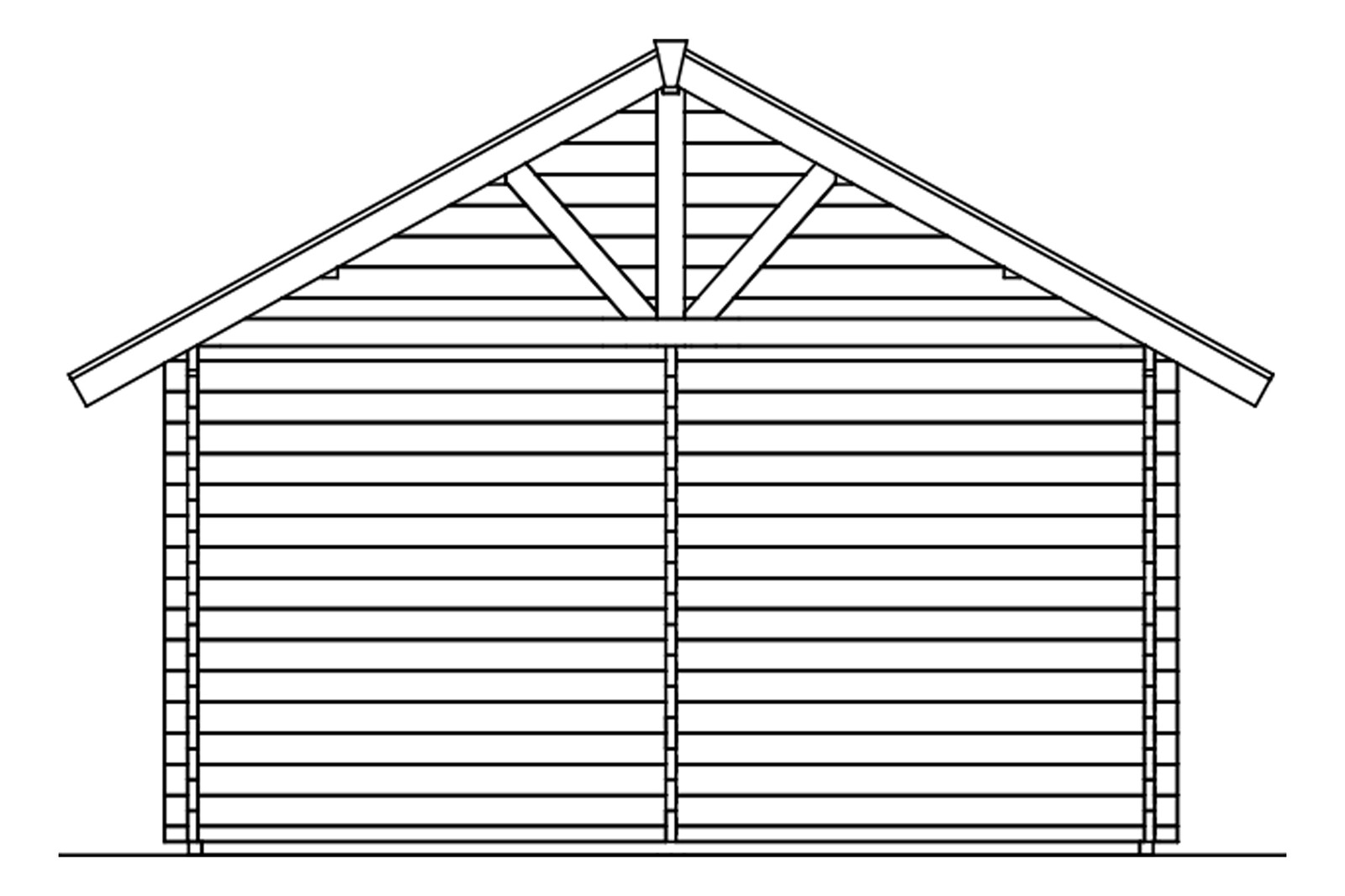 Log cabin Bern 2, 420 x 560 cm with 2. layers of roof boards, untreated