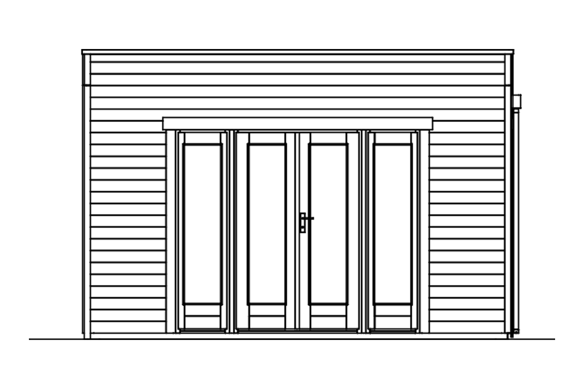 Gartenhaus Tokio 4, 402 x 402 cm, doppelschalig, natur