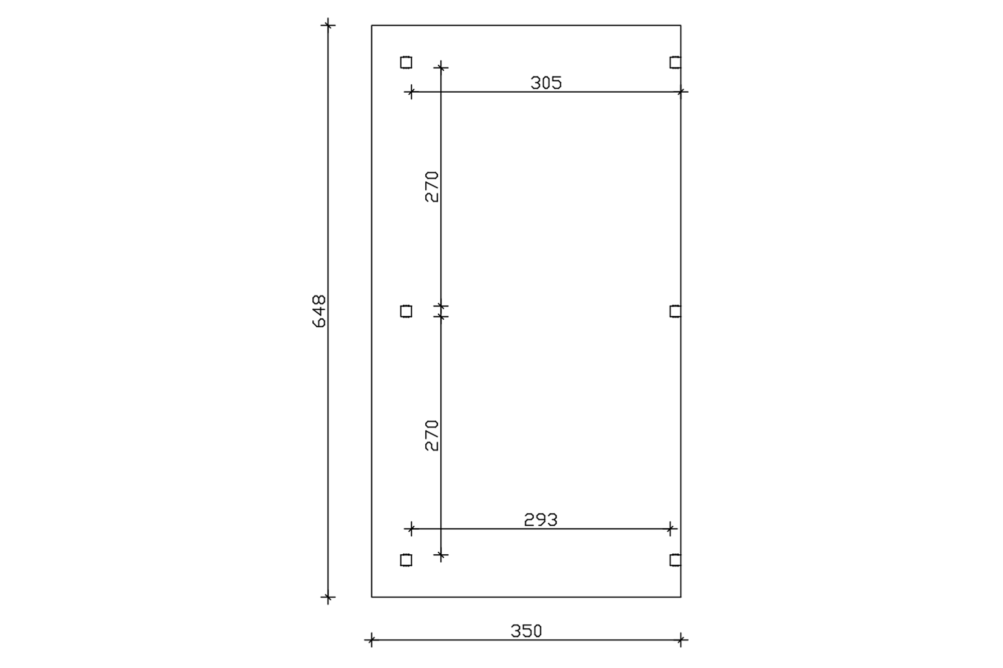 Grafik (Grundriss): Terrassenüberdachung Siena 648x350 cm