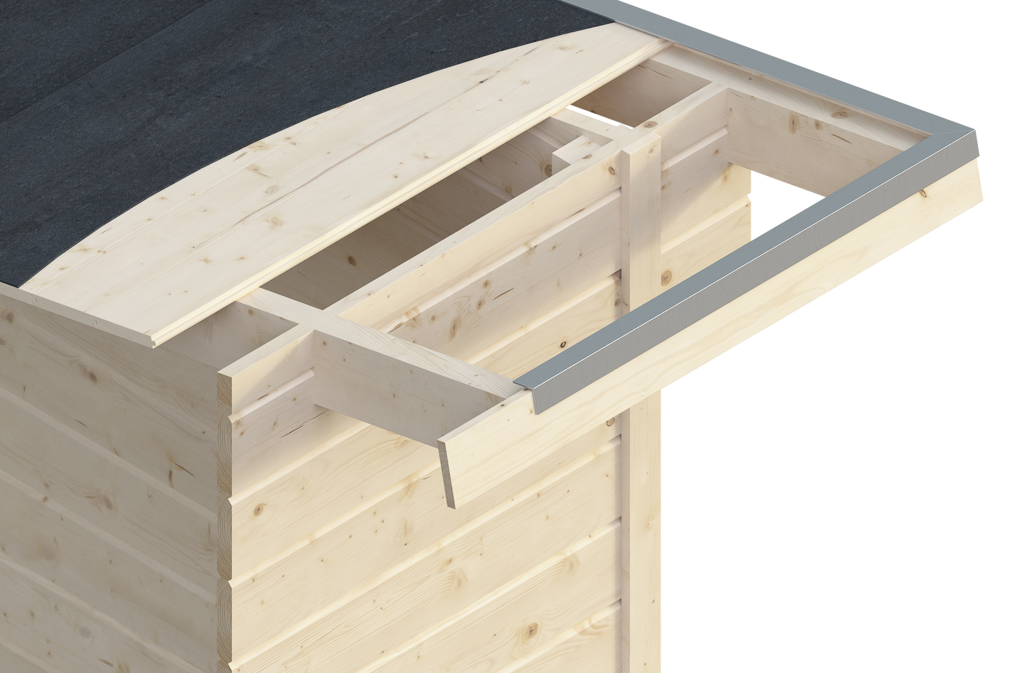 Abri de bûches KNUT 430x250cm, avec remise, non traité