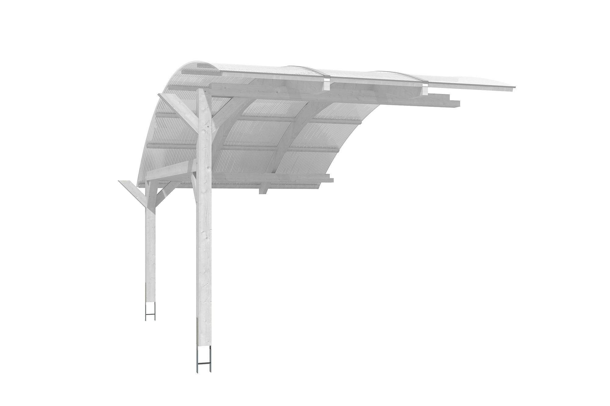 Rozšíření pro přístřešek pro auto, SCHWABEN, 299 x 630 cm, lazura bílá