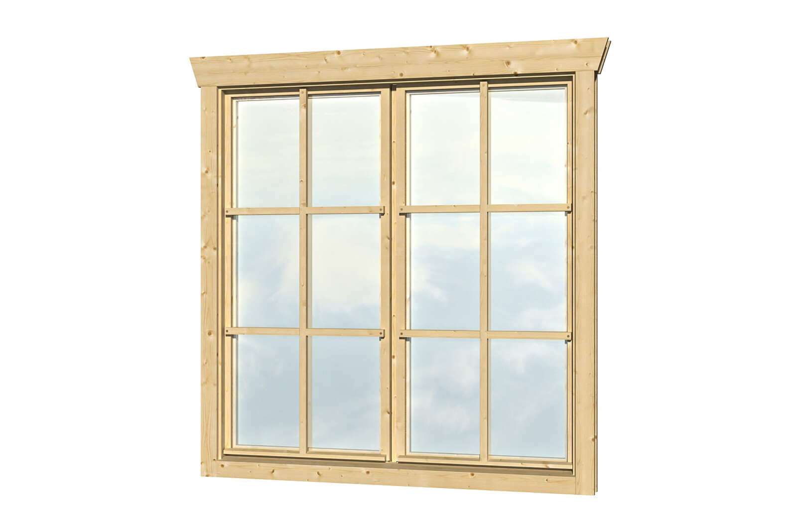 Doppelfenster BxH 2 x 57,5 x 123,5 cm für 28 mm Häuser
