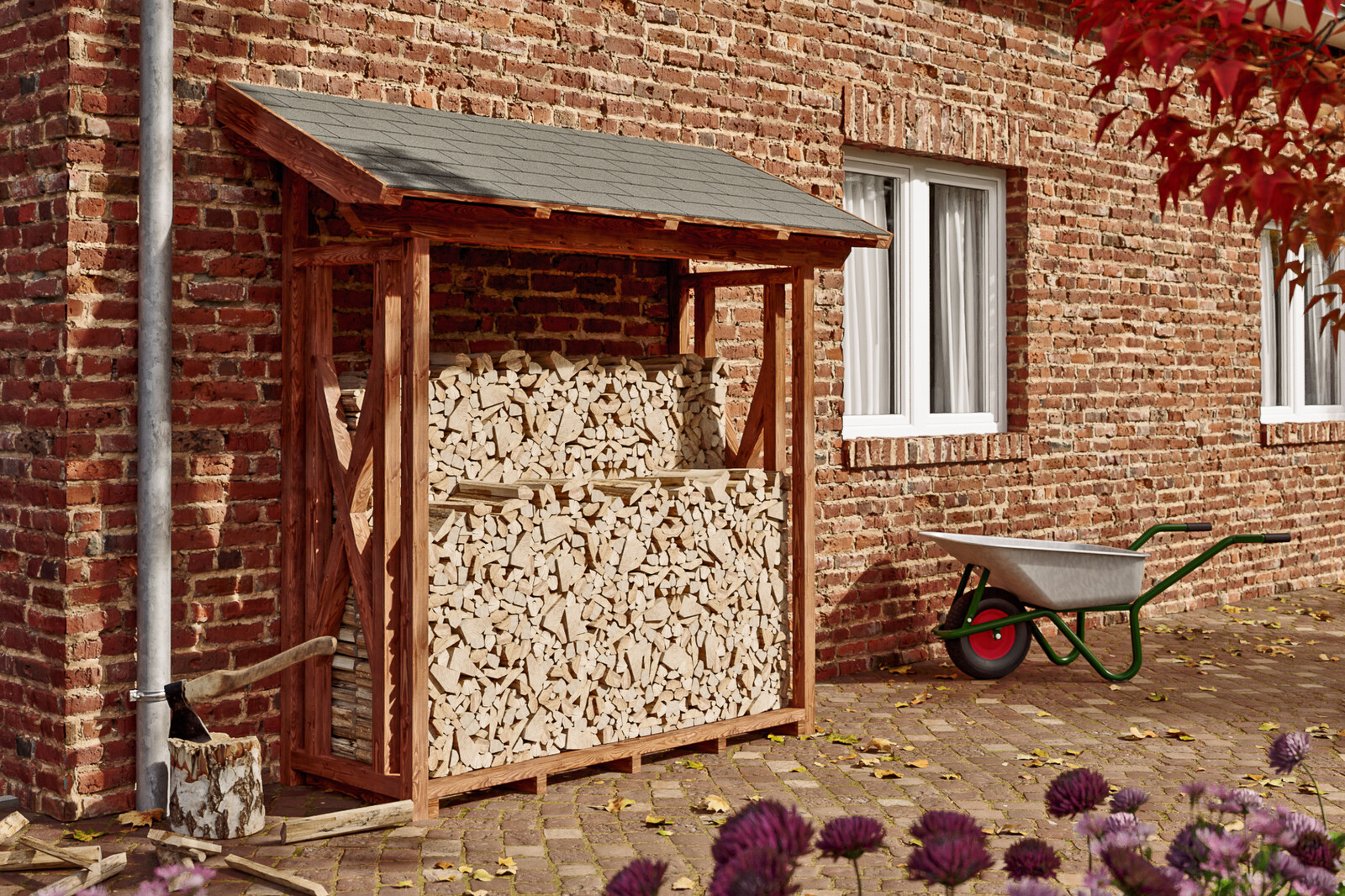 Wood store  Paul 1, 240 x 88 cm , walnut