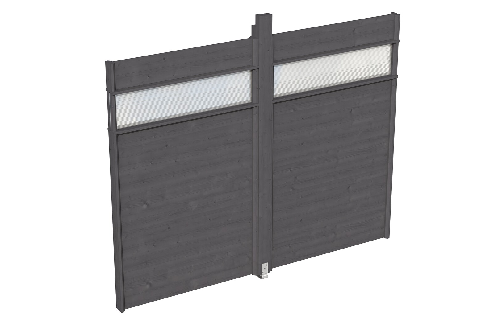 Wall with strip light for gazebo Toulouse 270 x 209 cm, spruce, colour pre-treated in slate-grey