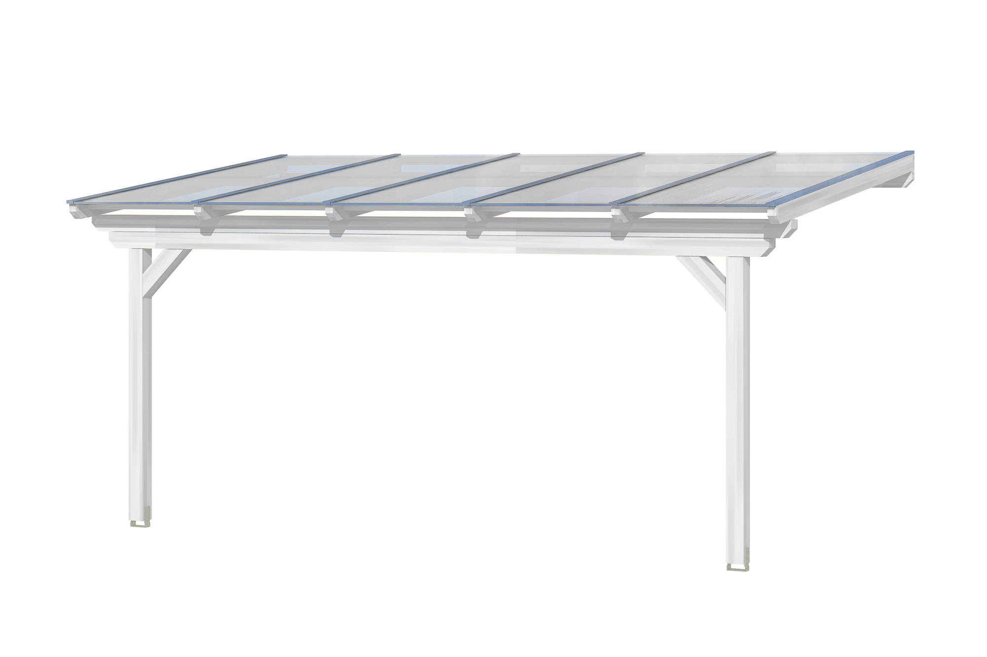 Terrasoverkapping Ancona 541 x 250 cm, gelamineerd hout, gelakt in wit