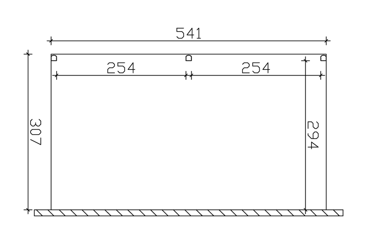 Pergola adossée MONZA 541x307cm, aluminium thermolaqué, thermolaqué blanc RAL 9016